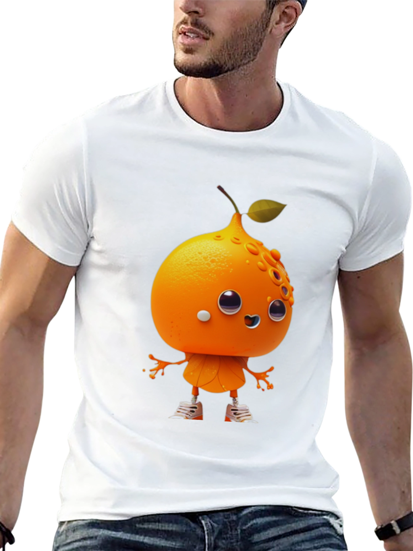 Orange Character Graphic Tee