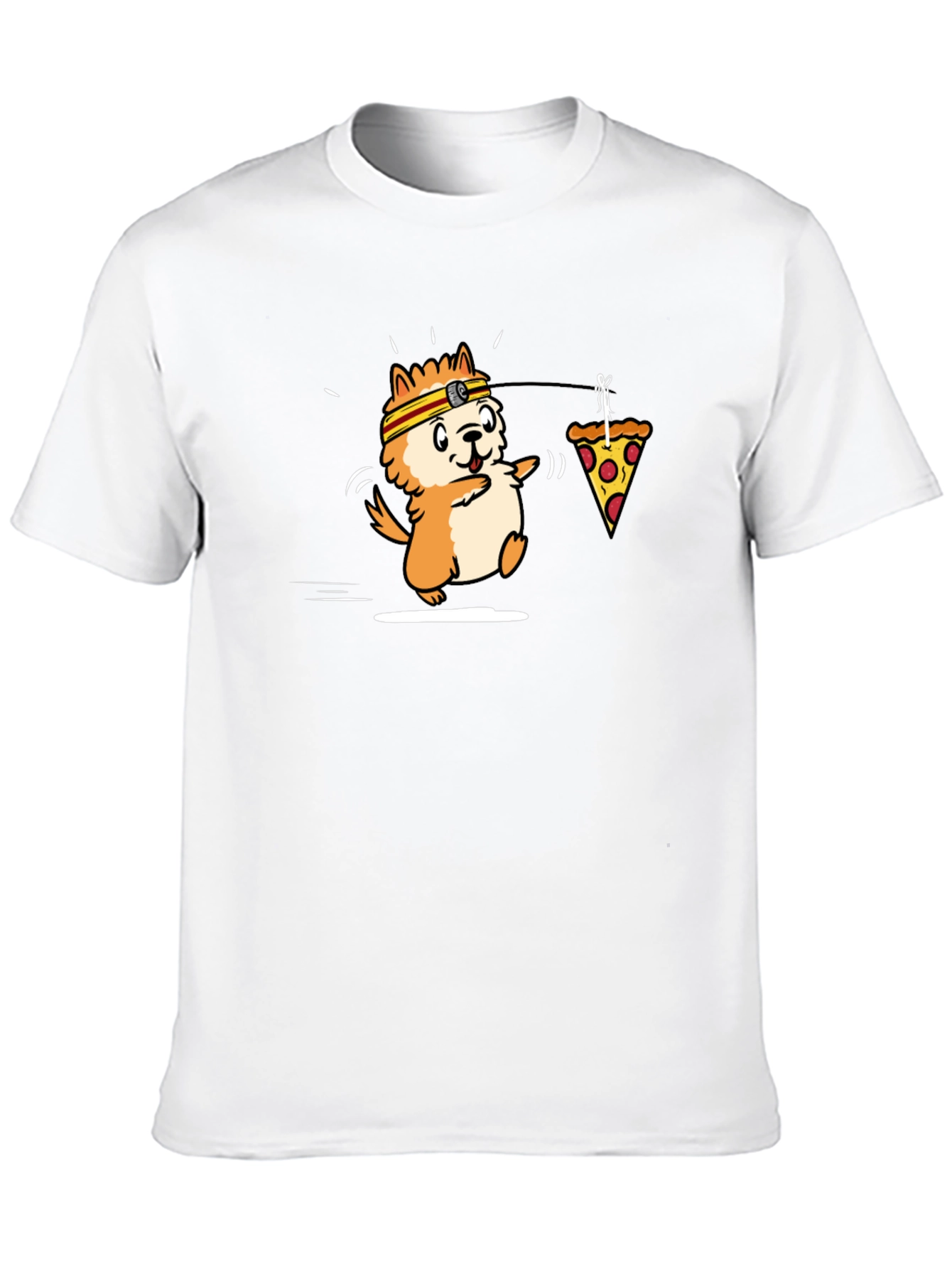 Cartoon Dog & Pizza T-Shirt