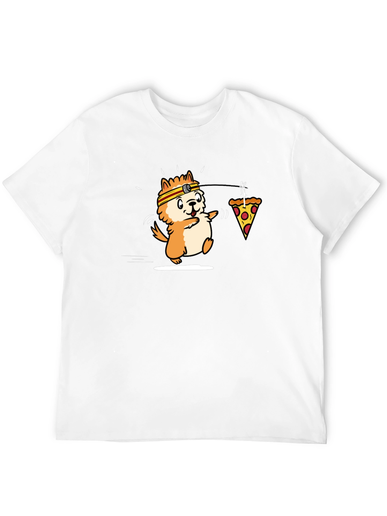 Cartoon Dog & Pizza T-Shirt