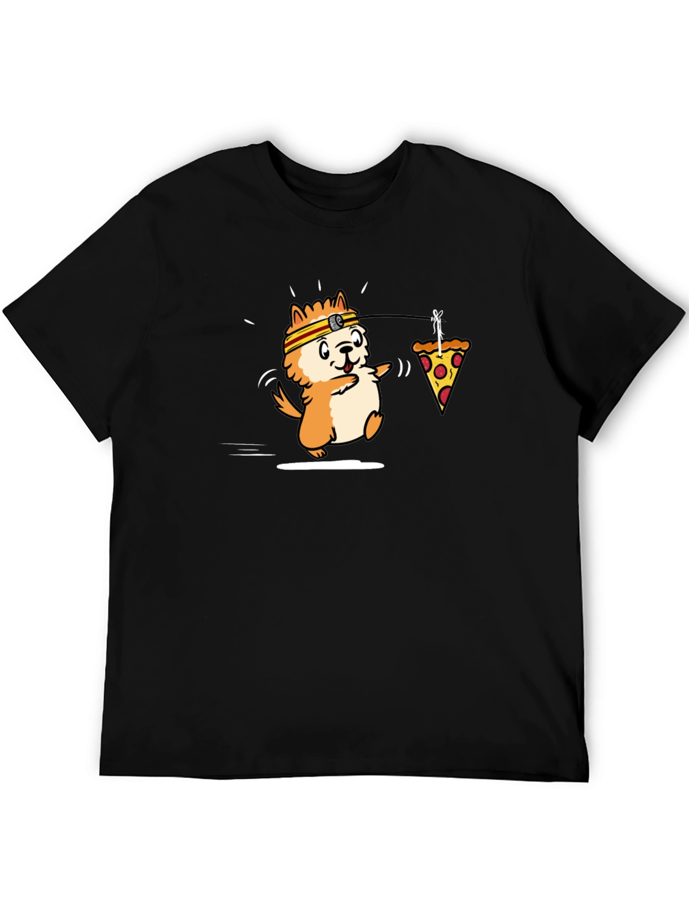 Cartoon Dog & Pizza T-Shirt