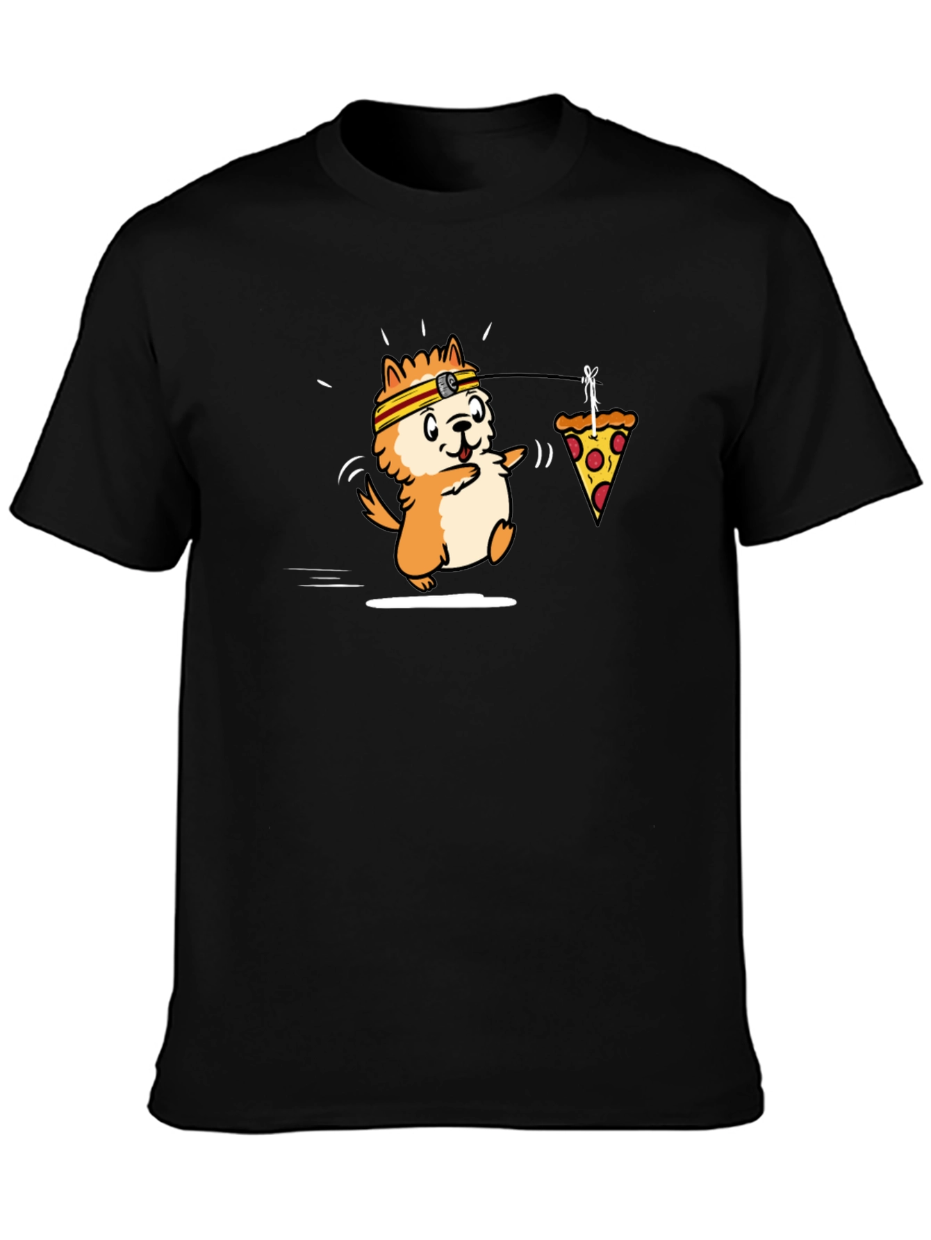 Cartoon Dog & Pizza T-Shirt
