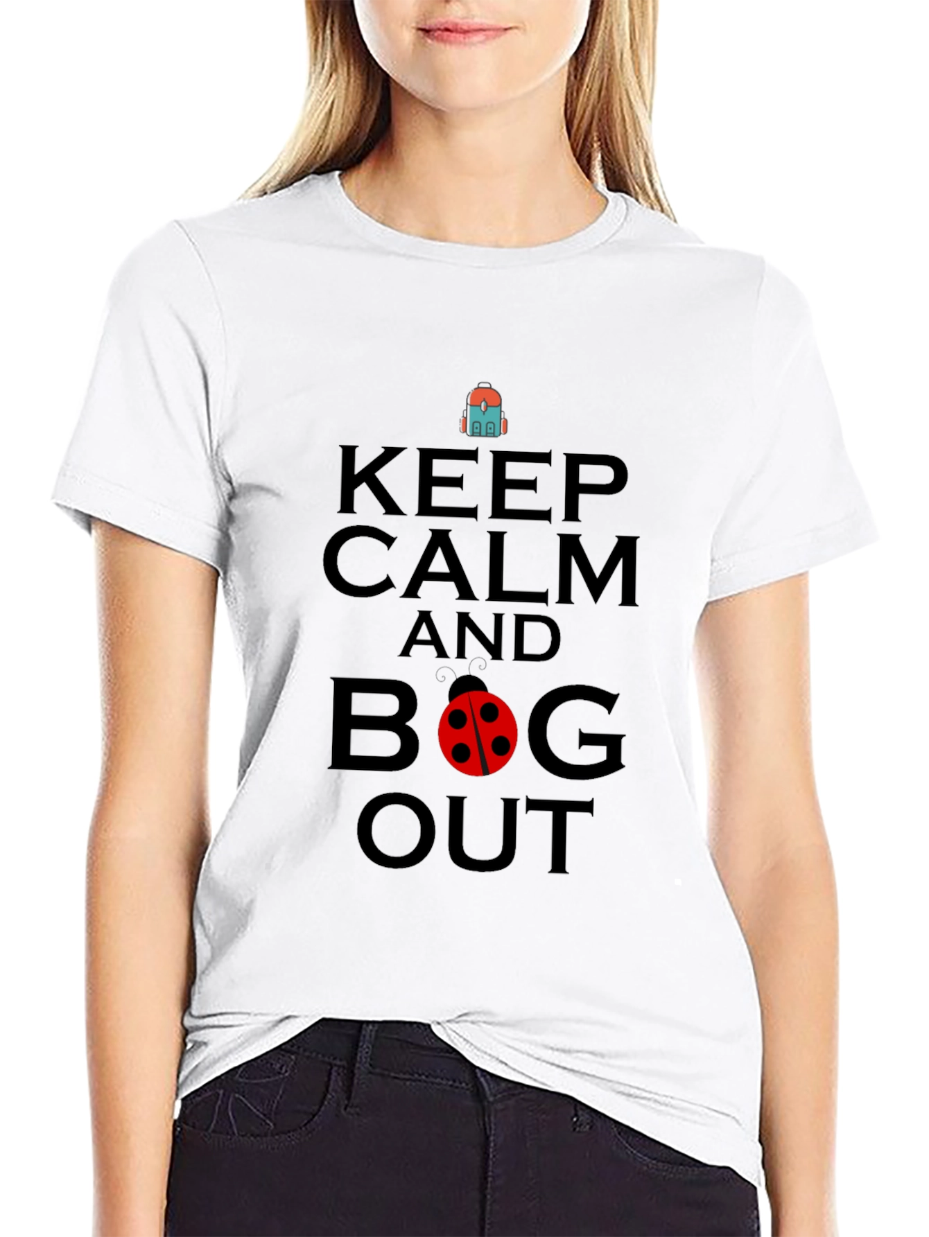 Keep Calm and Bug Out Black Graphic T-Shirt