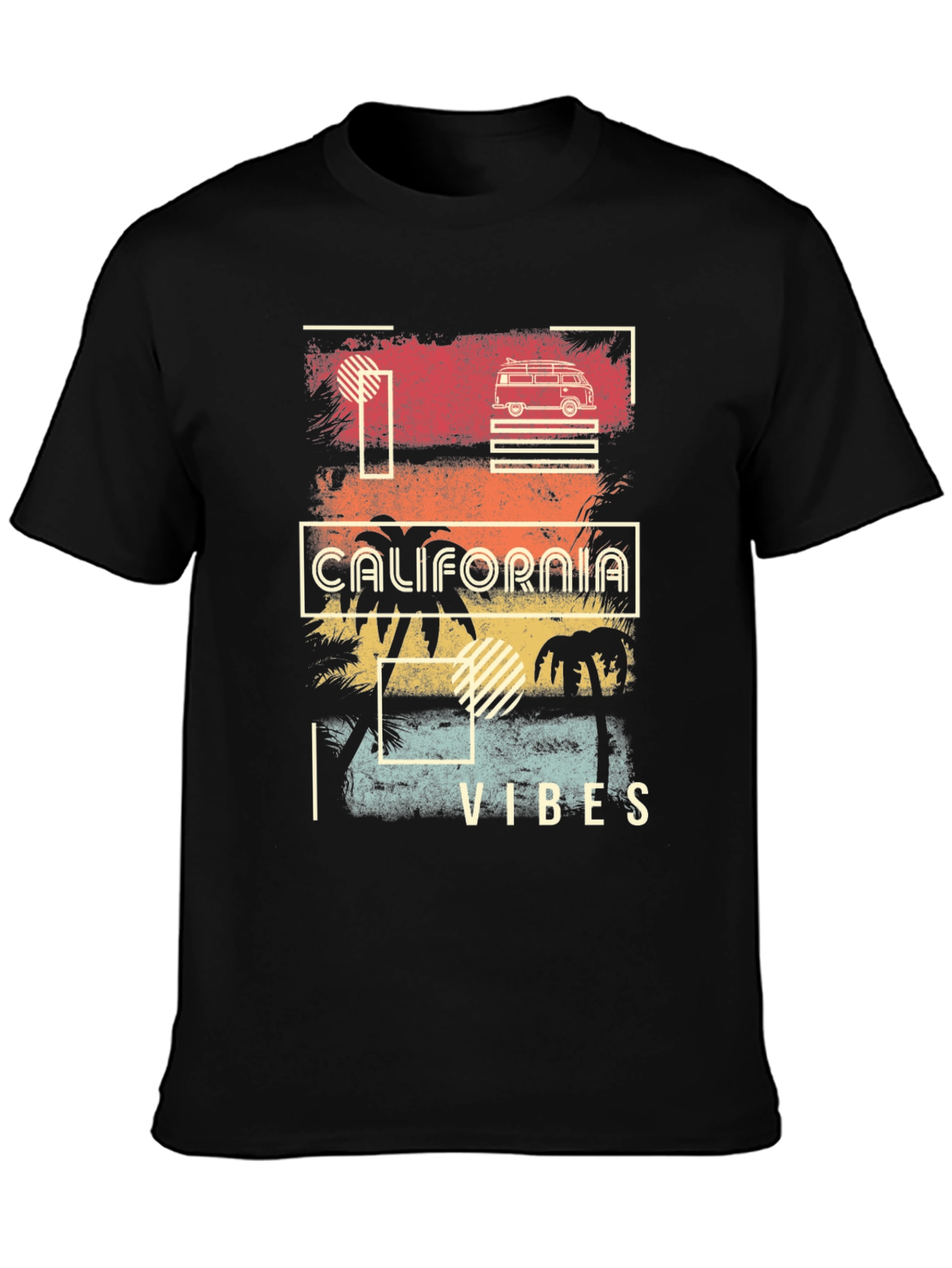 California Vibes Graphic T-Shirt - Retro Surf Van