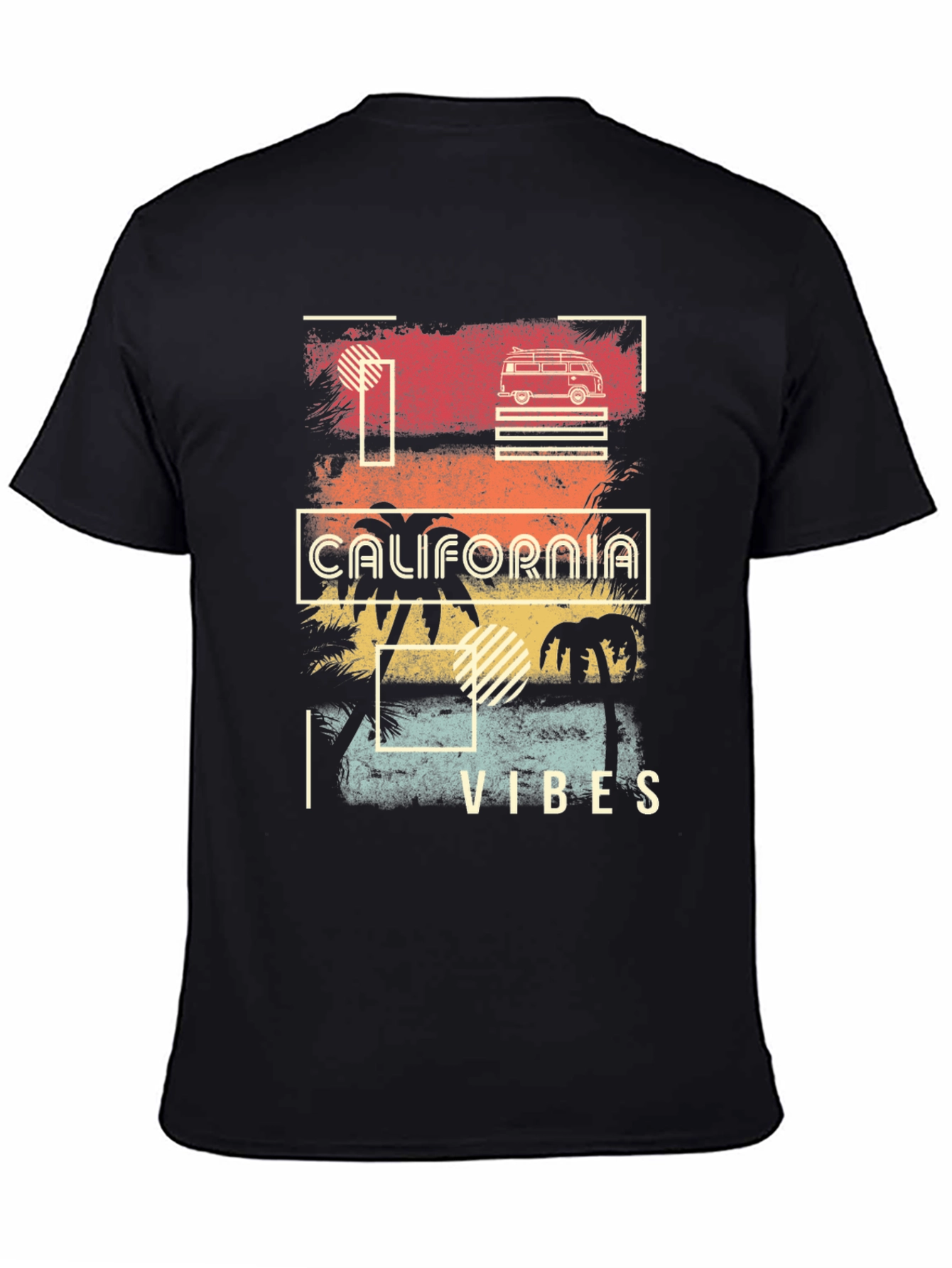 California Vibes Graphic T-Shirt - Retro Surf Van