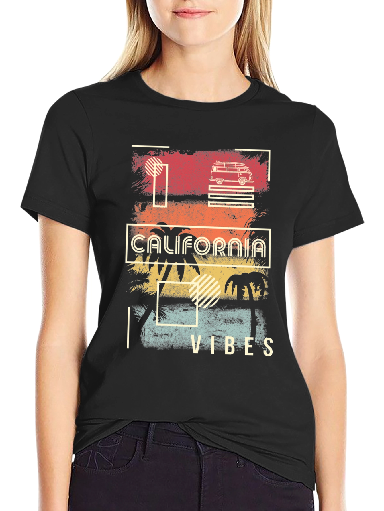 California Vibes Graphic T-Shirt - Retro Surf Van