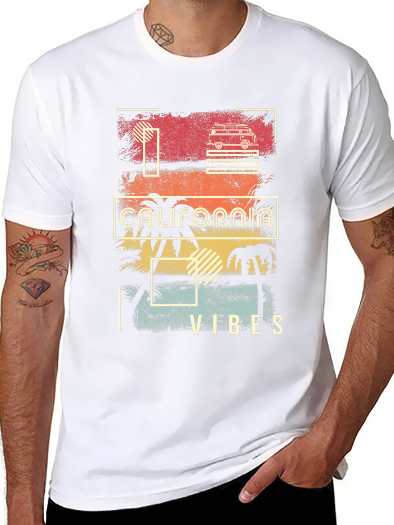 California Vibes Graphic T-Shirt - Retro Surf Van