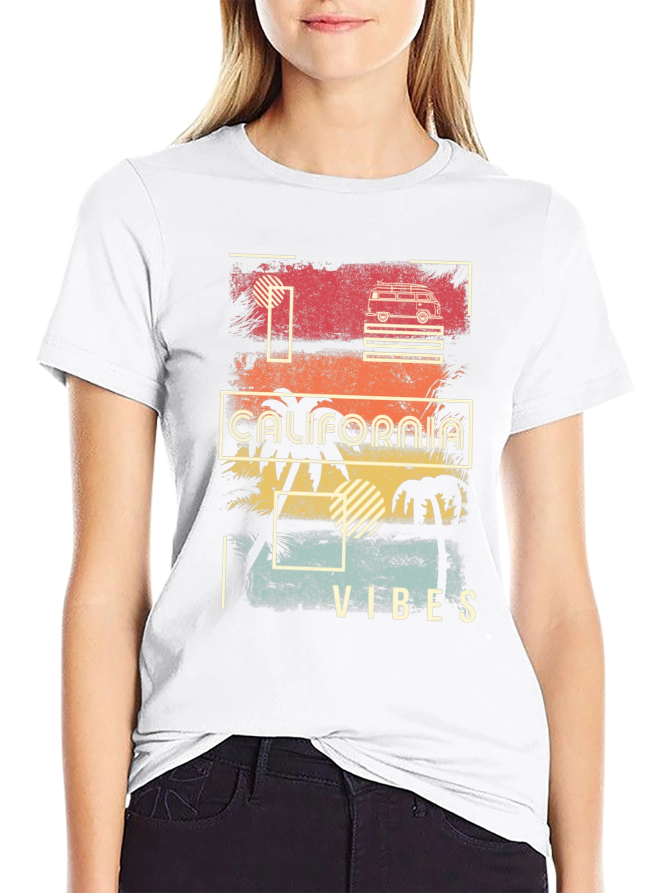 California Vibes Graphic T-Shirt - Retro Surf Van