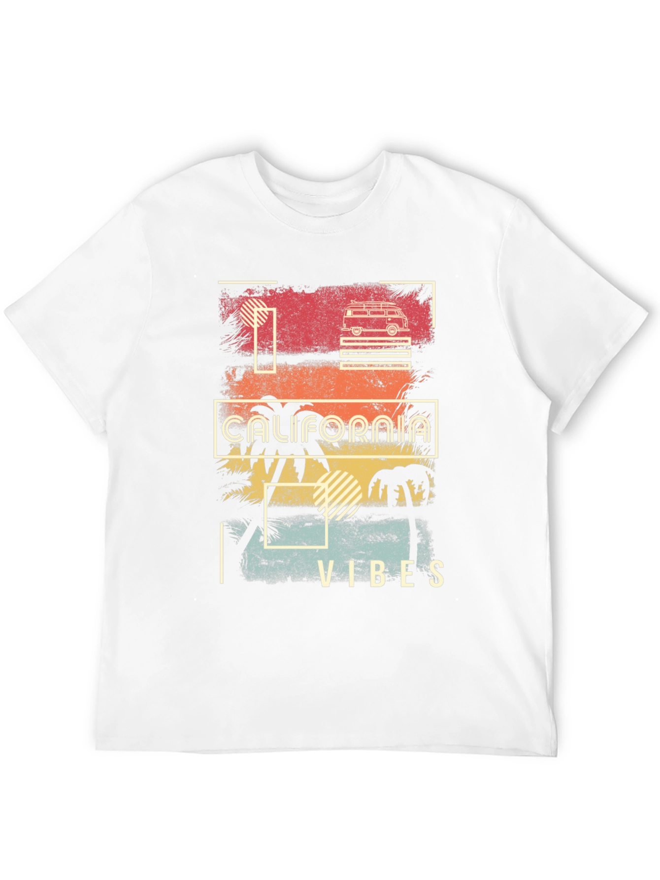 California Vibes Graphic T-Shirt - Retro Surf Van