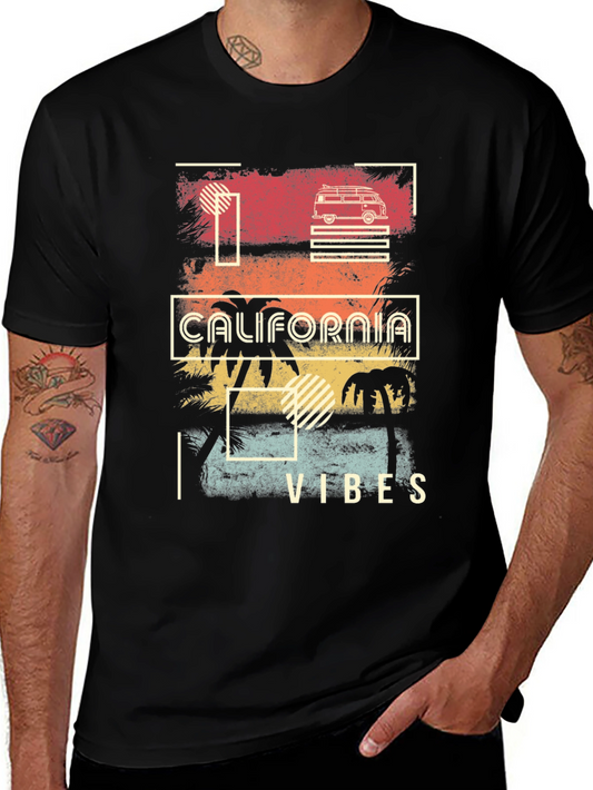 California Vibes Graphic T-Shirt - Retro Surf Van