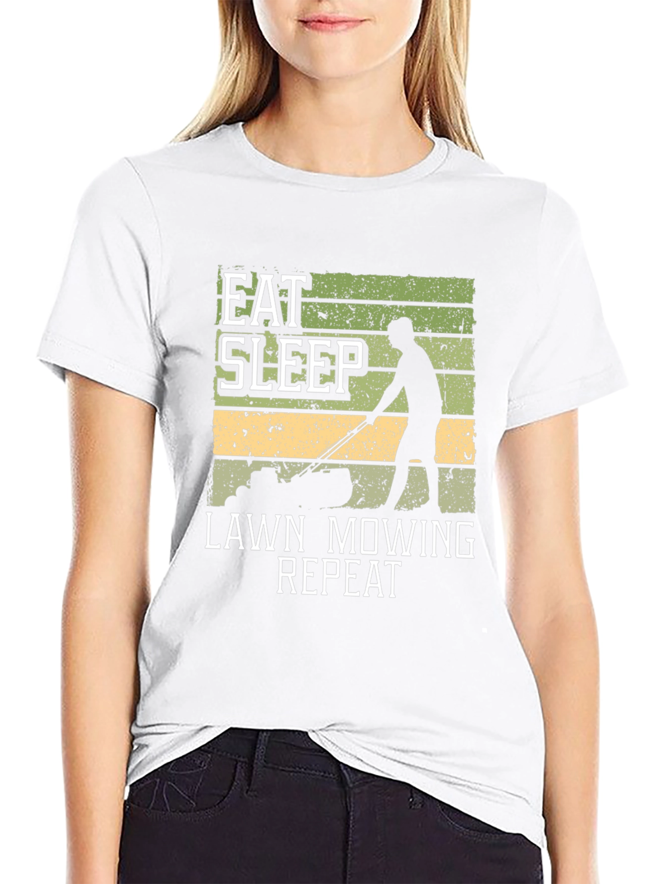 Eat Sleep Lawn Mowing Repeat Graphic Tee