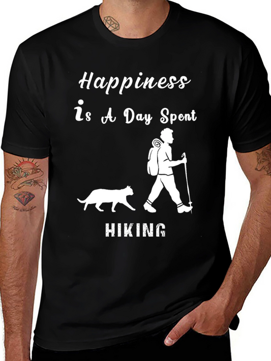 Happiness is Hiking Cat T-Shirt