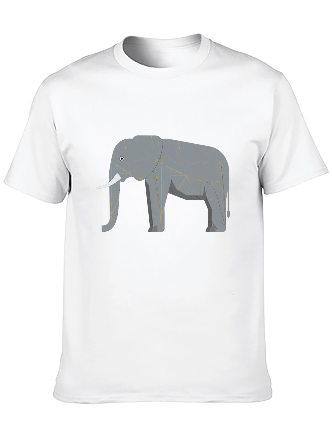 Geometric Elephant Print Black T-Shirt