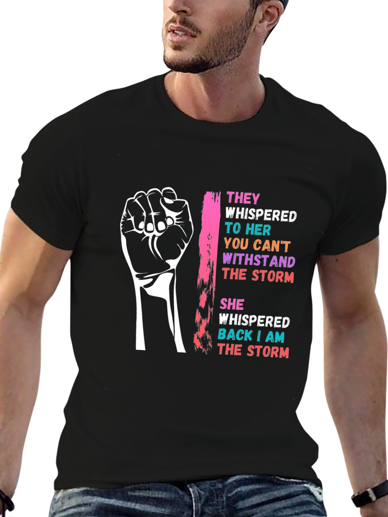 Empowering Womens Black Graphic T-Shirt