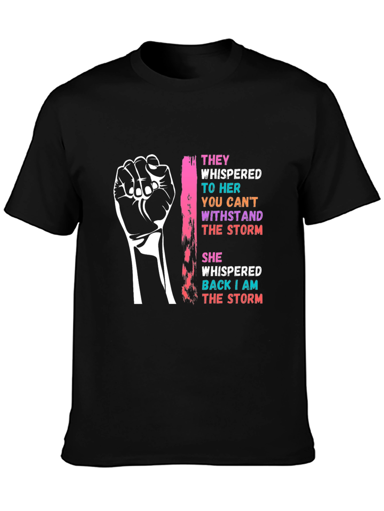 Empowering Womens Black Graphic T-Shirt