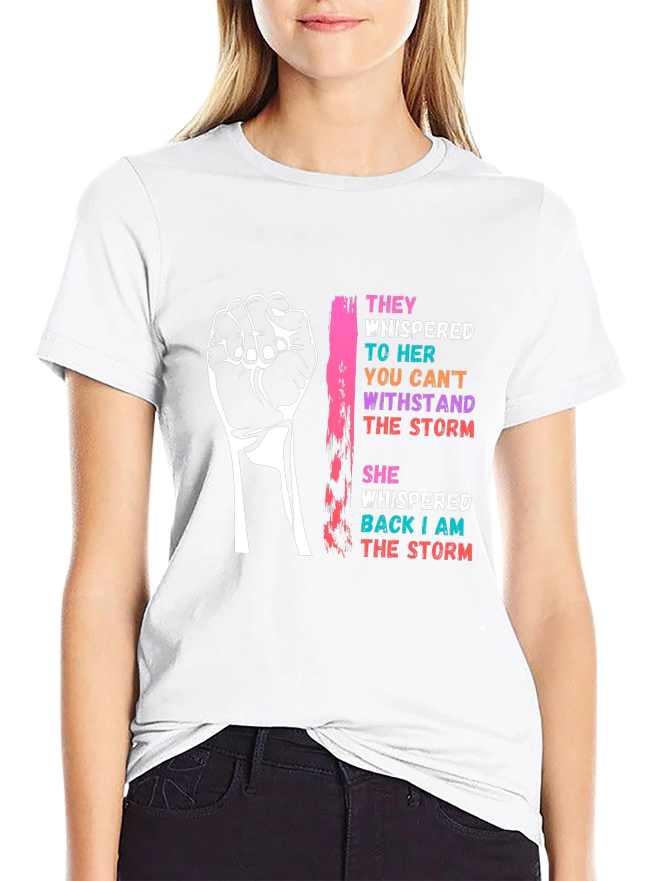 Empowering Womens Black Graphic T-Shirt