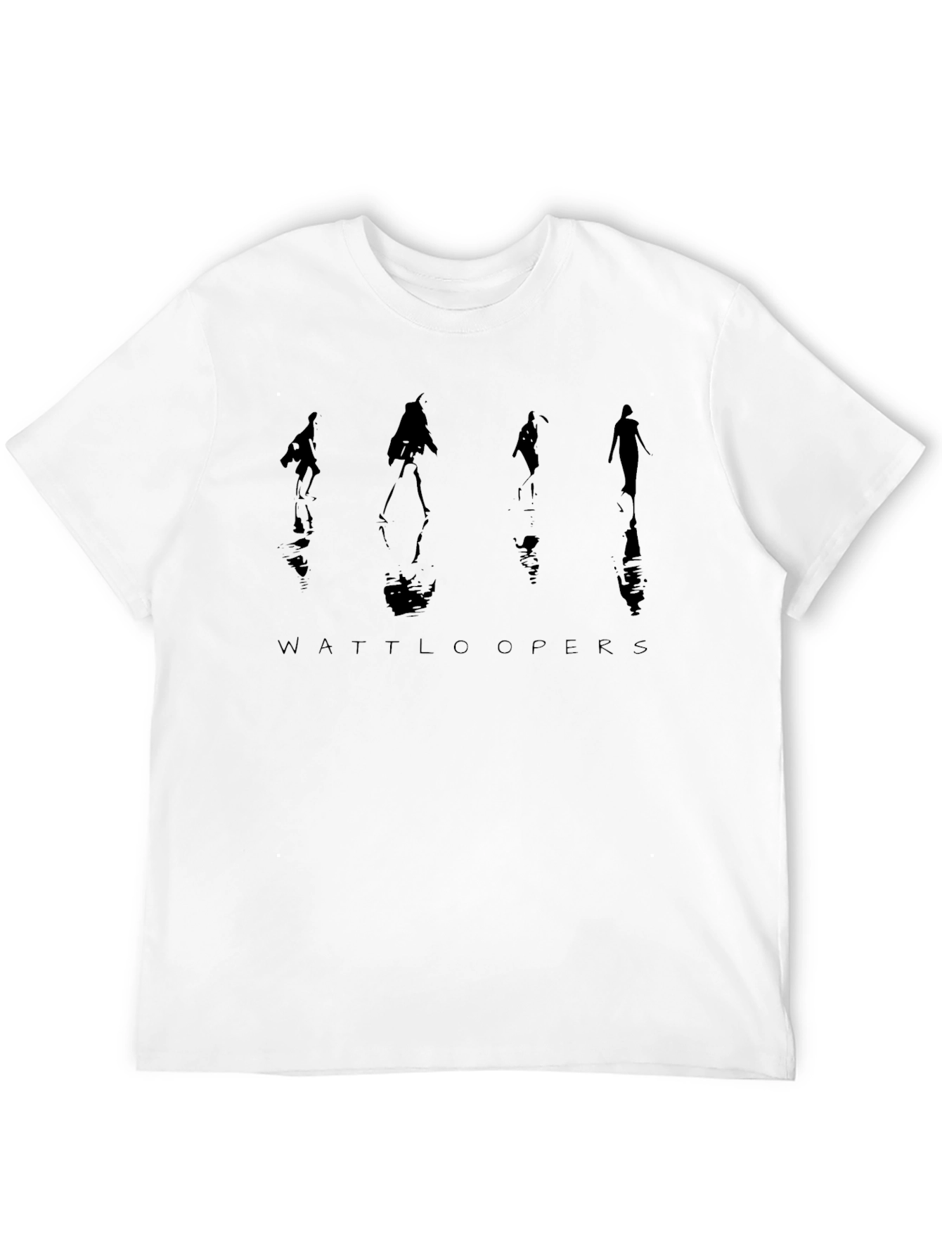 Wattloopers Silhouette Graphic Tee - Black Cotton Casual Top