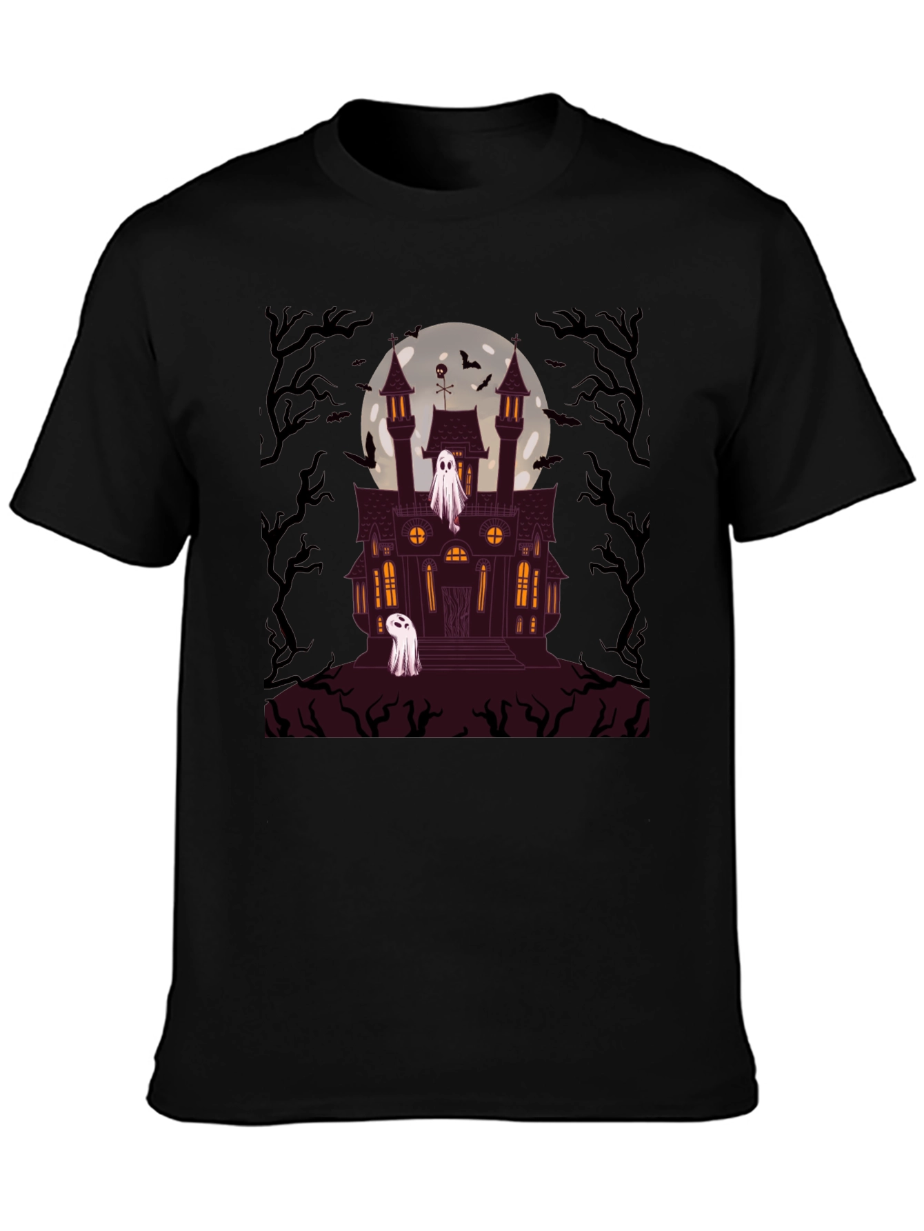 Spooky Halloween House Graphic T-Shirt