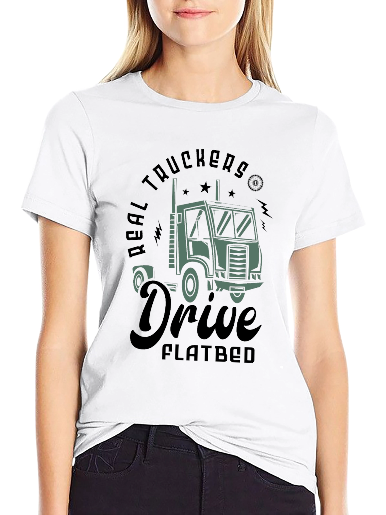 Real Truckers Drive Flatbed T-Shirt
