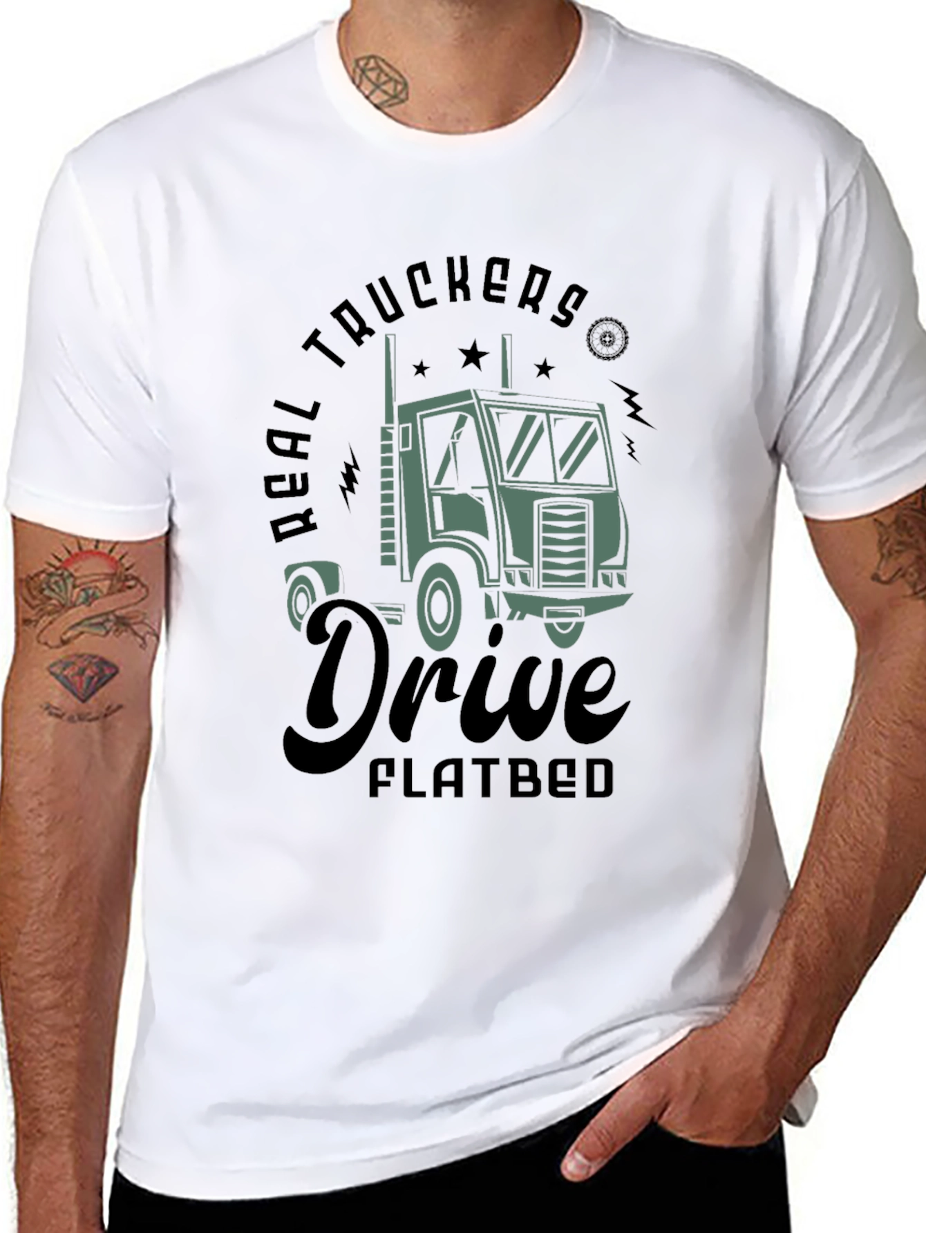 Real Truckers Drive Flatbed T-Shirt