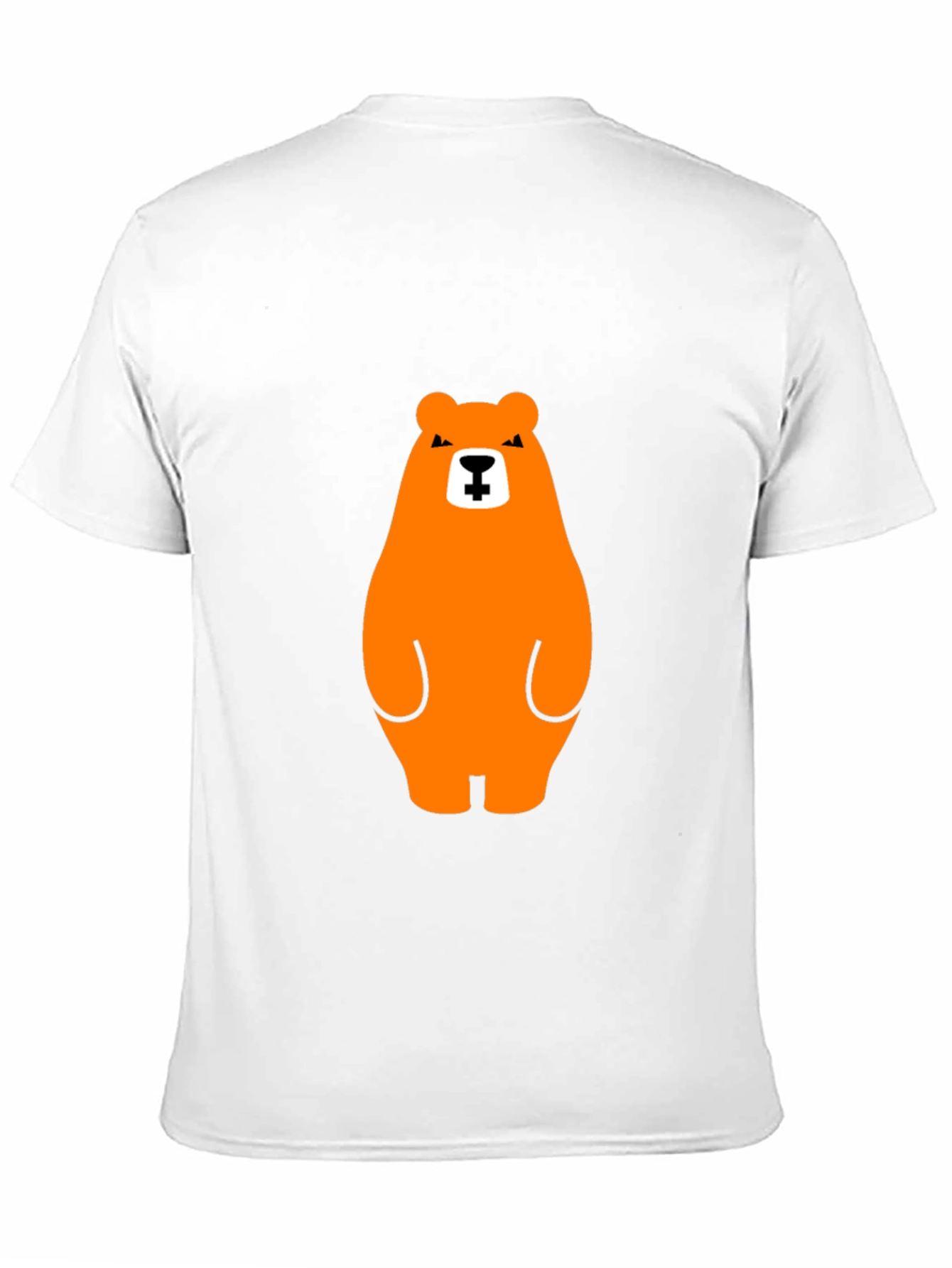 Orange Bear Graphic Tee - Casual Black T-Shirt