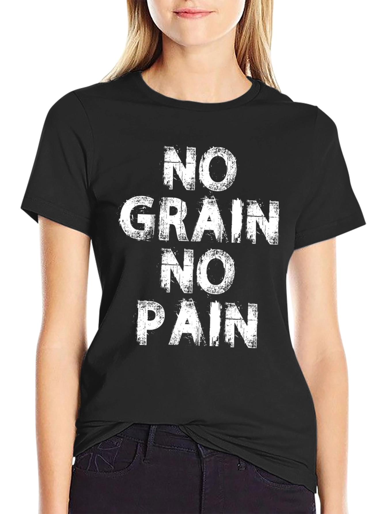 No Grain No Pain Graphic Tee - Black