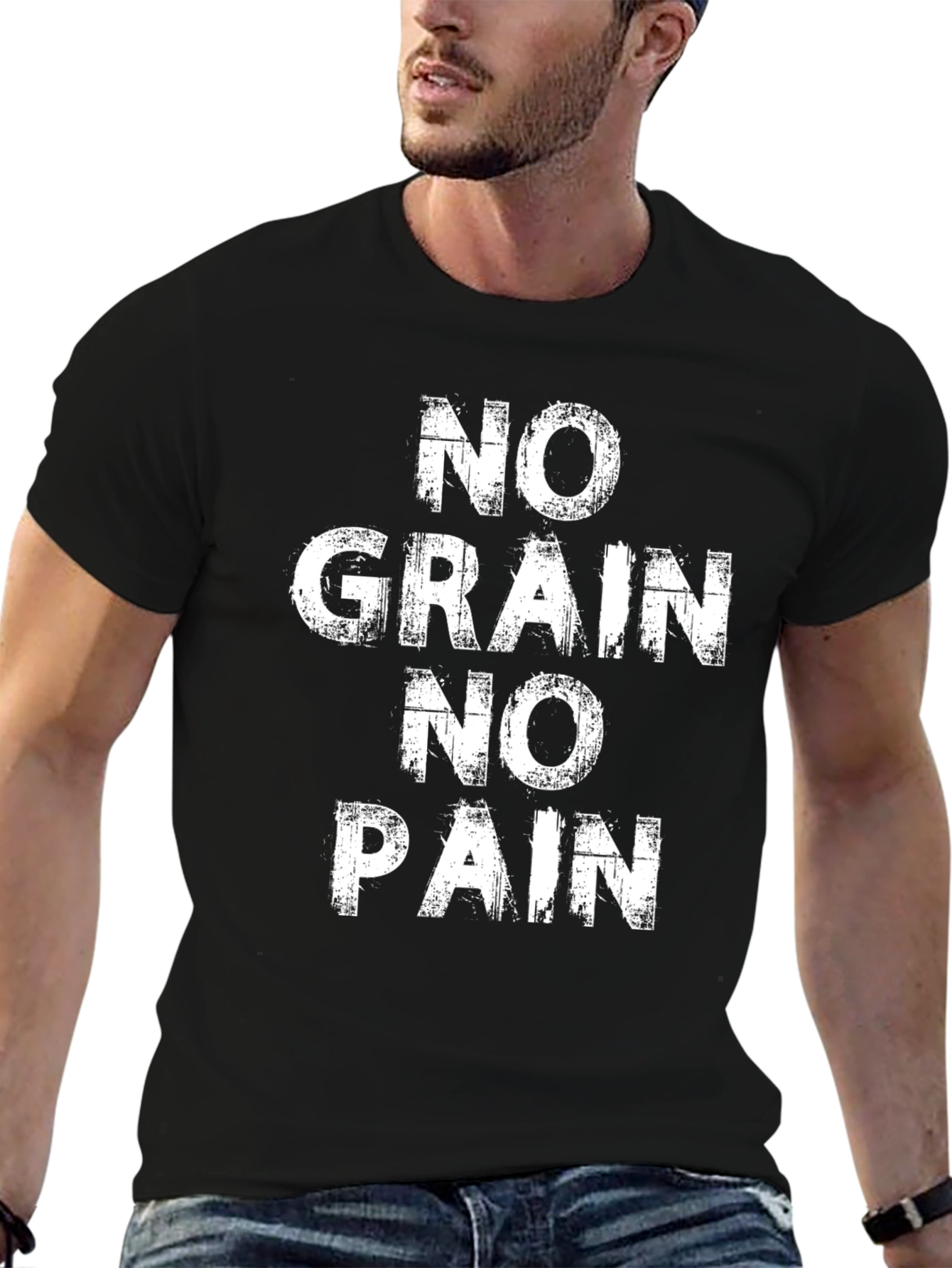 No Grain No Pain Graphic Tee - Black