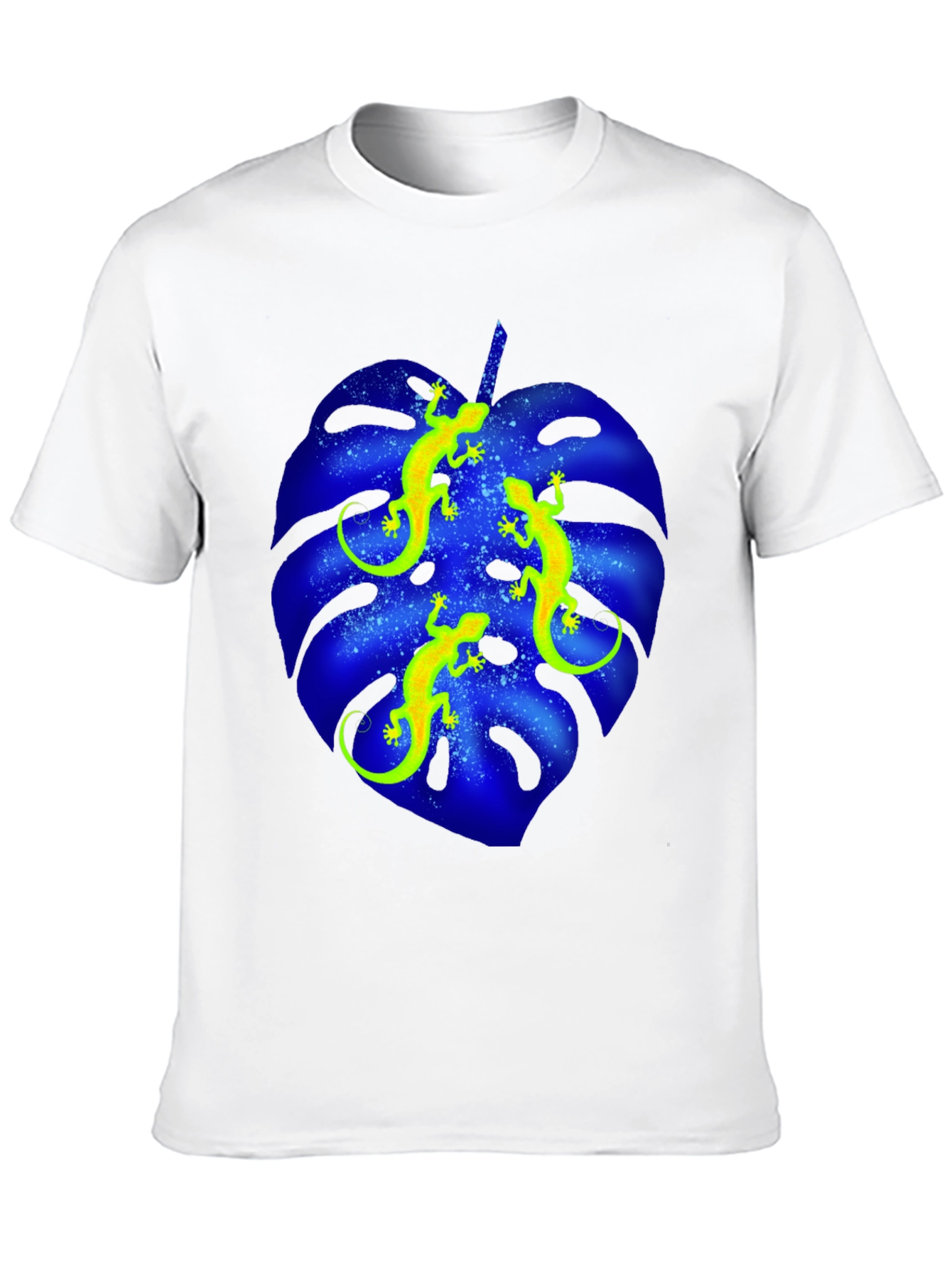 Lizard Monstera Leaf Graphic Tee - Black