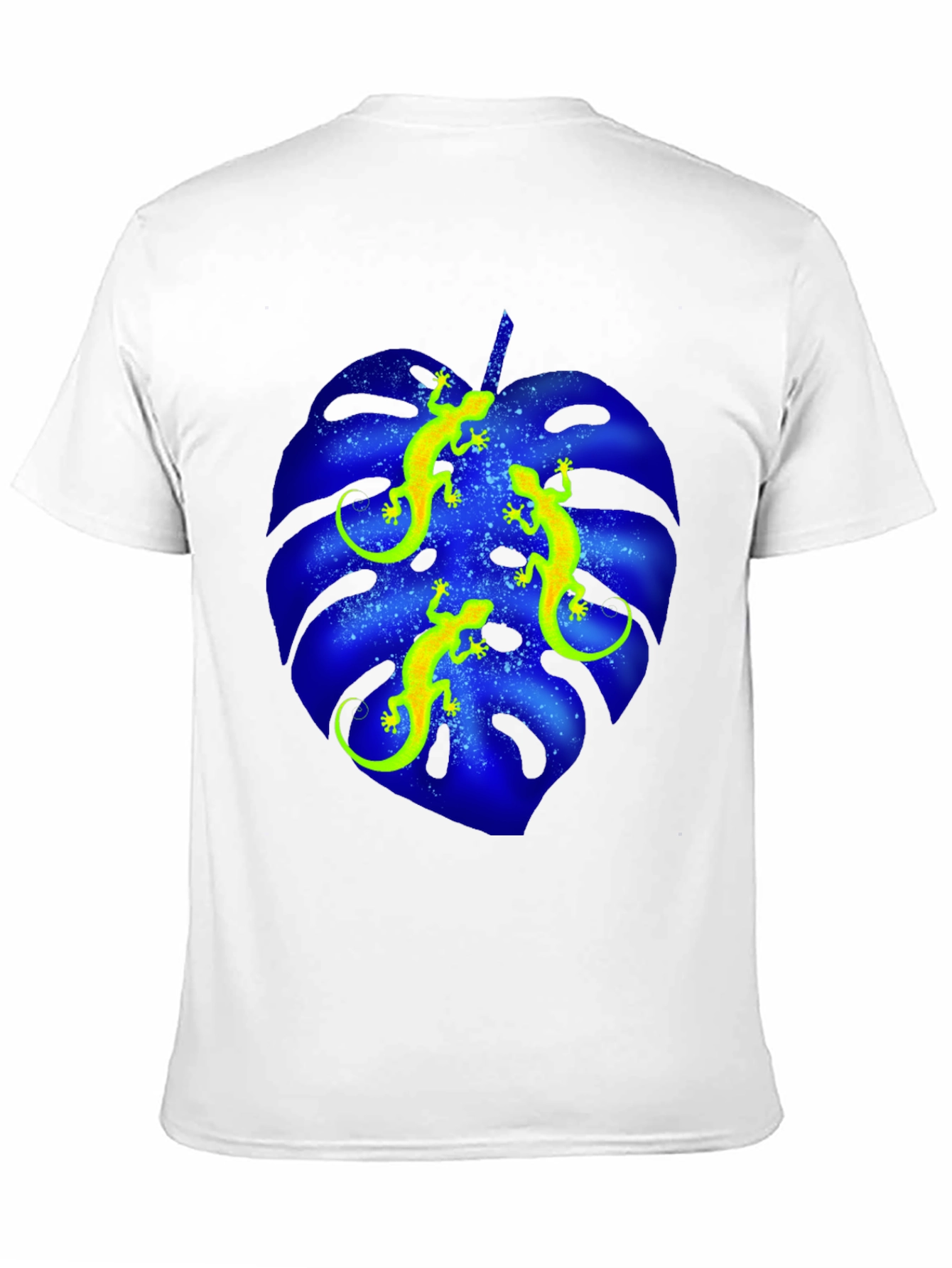 Lizard Monstera Leaf Graphic Tee - Black