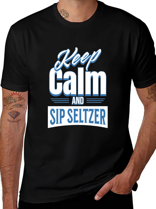 Keep Calm and Sip Seltzer Black T-Shirt
