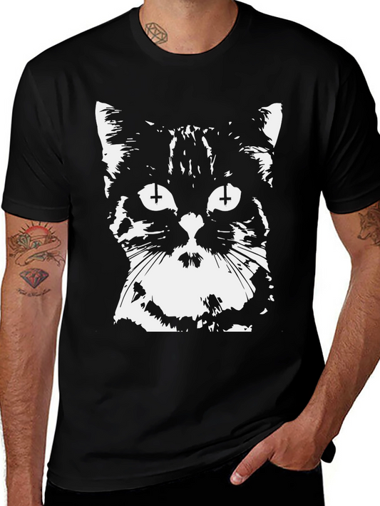 Inverted Cross Cat Graphic T-Shirt