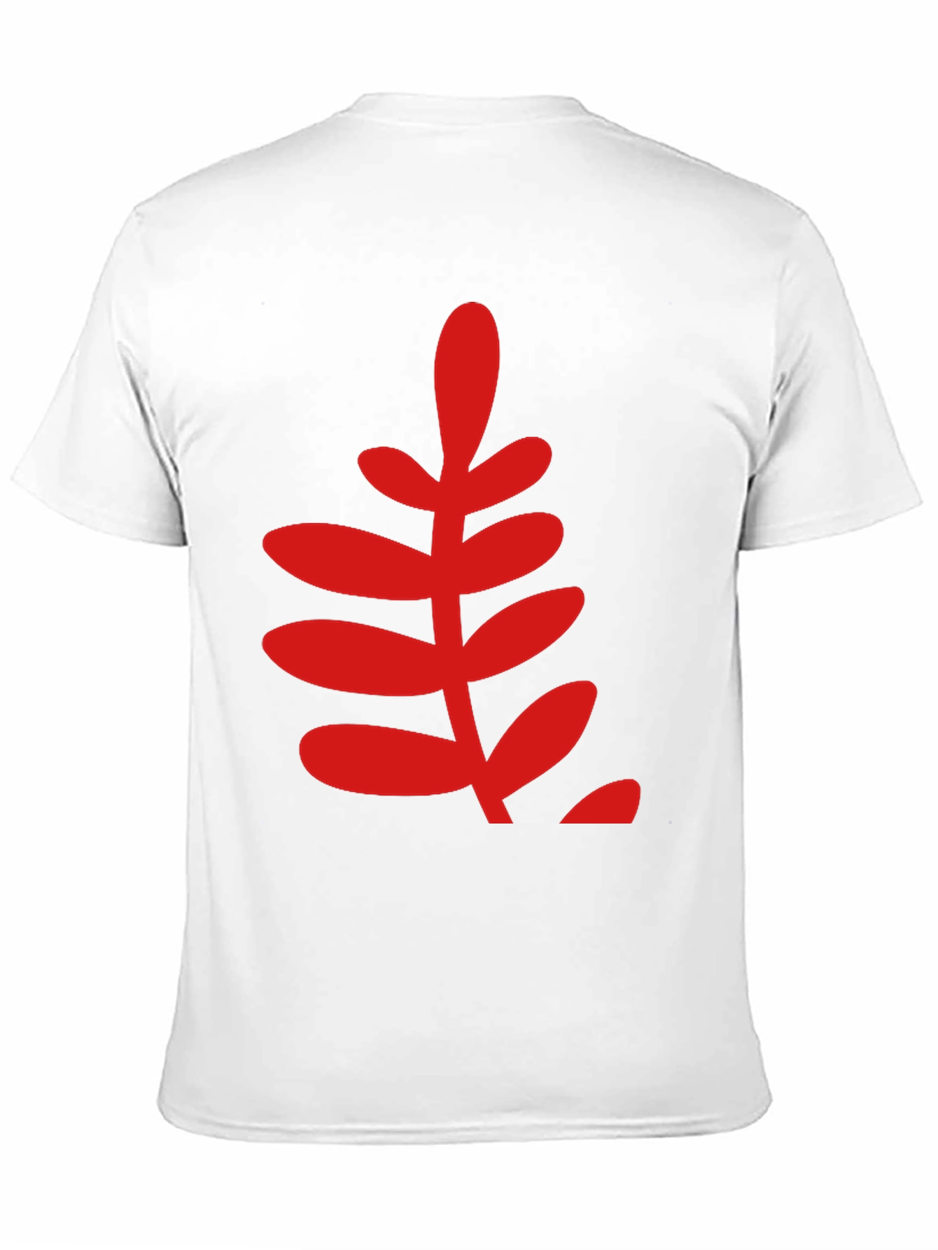 Bold Red Leaf Graphic Print Black T-Shirt