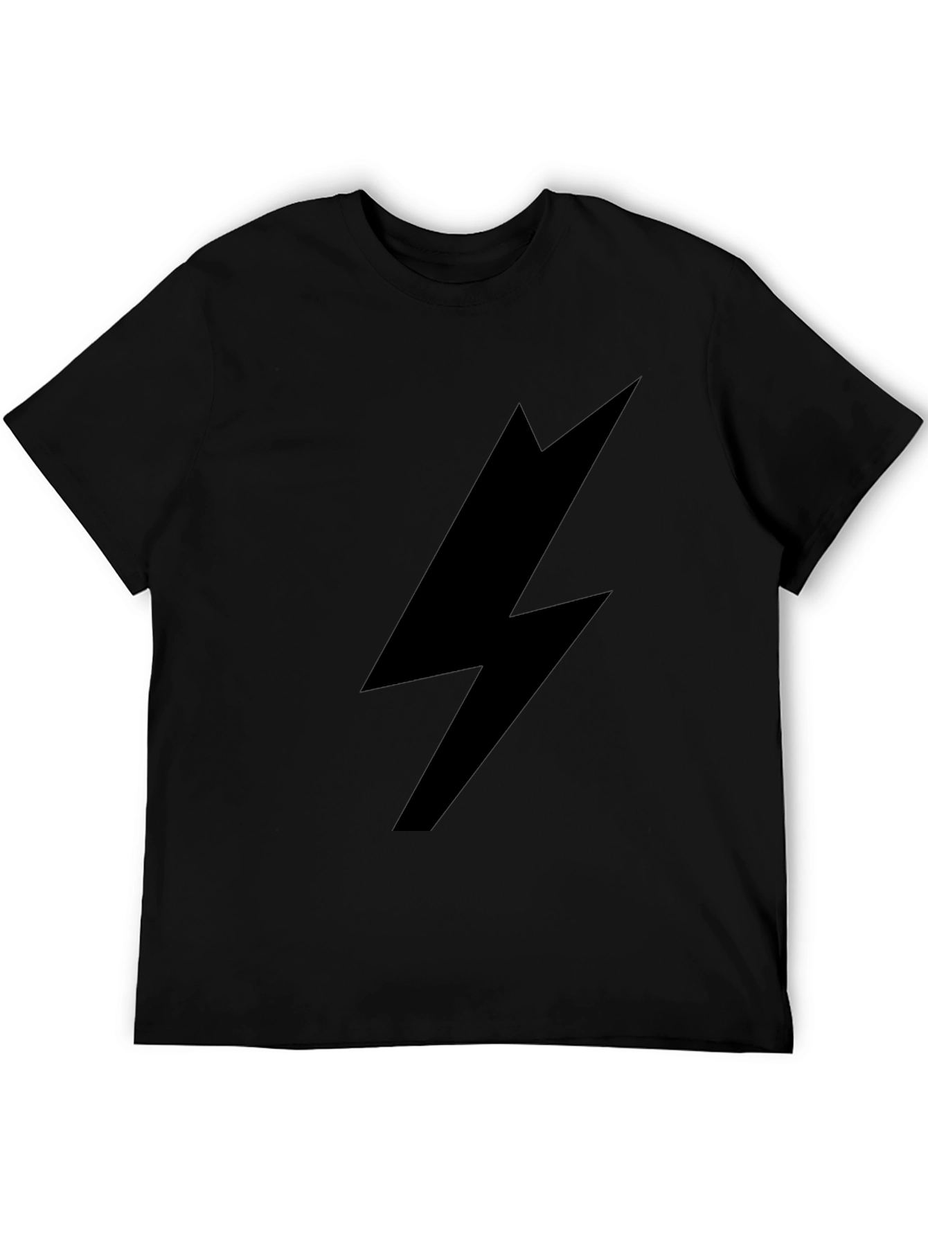 Black Lightning Bolt Graphic T-Shirt