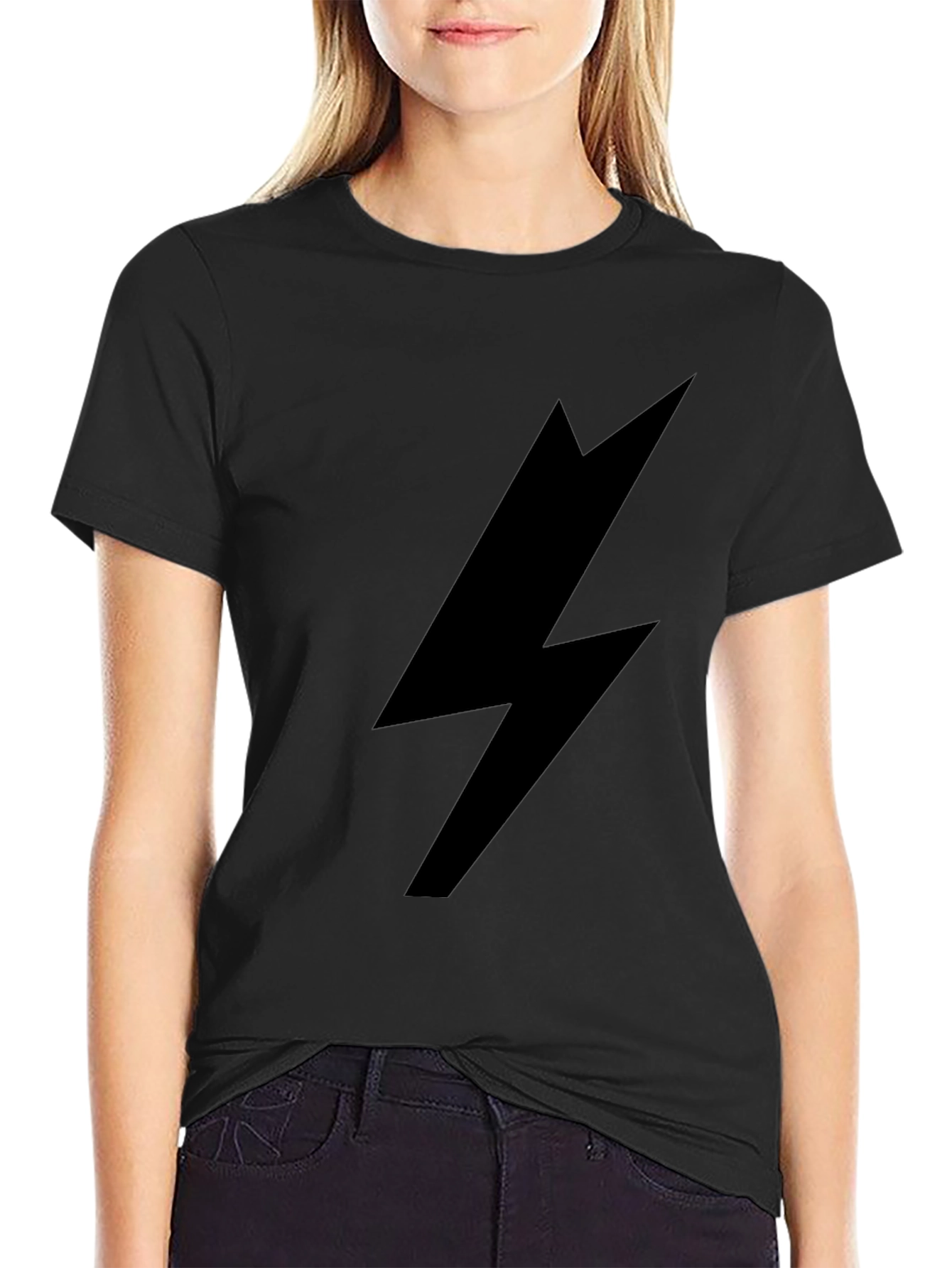 Black Lightning Bolt Graphic T-Shirt