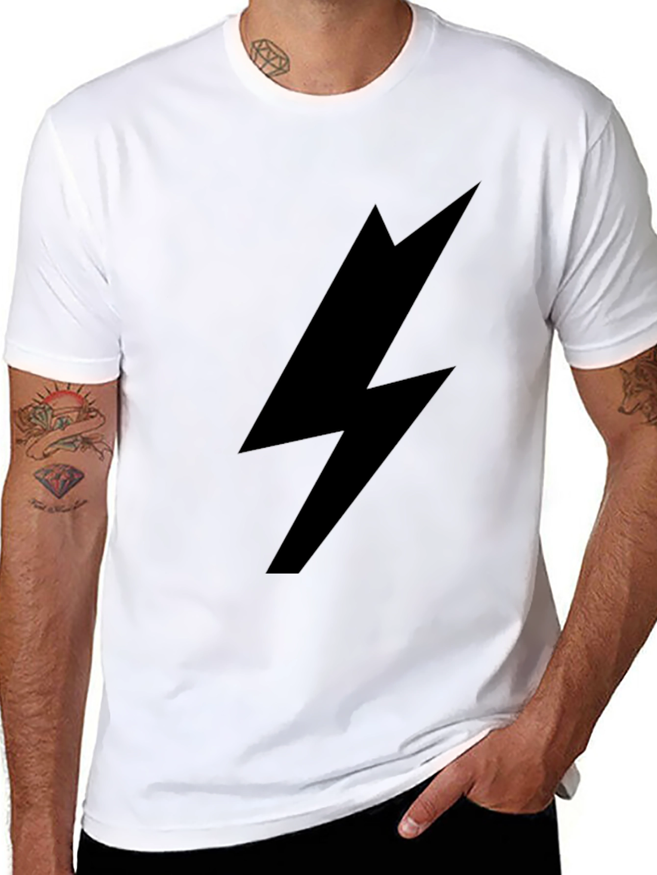 Black Lightning Bolt Graphic T-Shirt