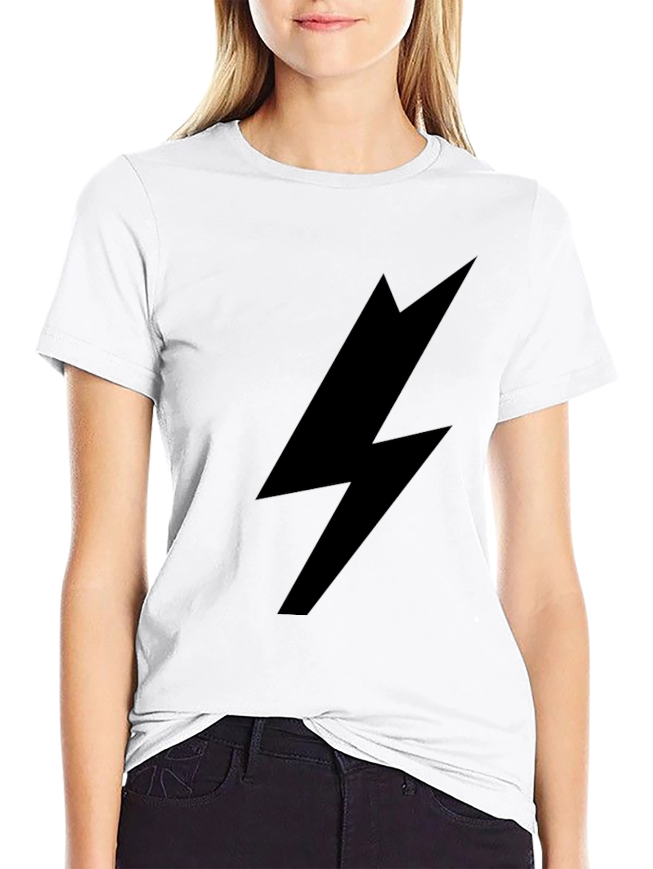 Black Lightning Bolt Graphic T-Shirt
