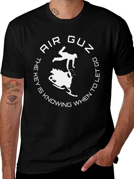 Air Guz T-Shirt Snowmobile Key to Let Go Black