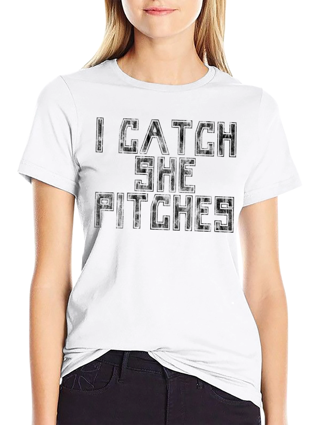 I Catch She Pitches Graphic T-Shirt