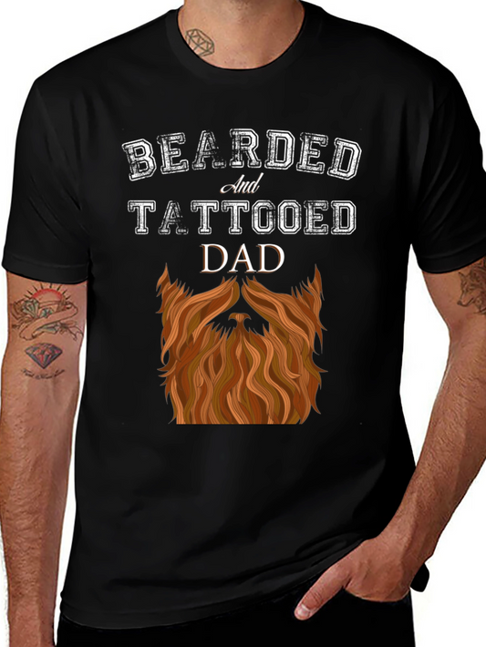 Bearded and Tattooed Dad Graphic T-Shirt