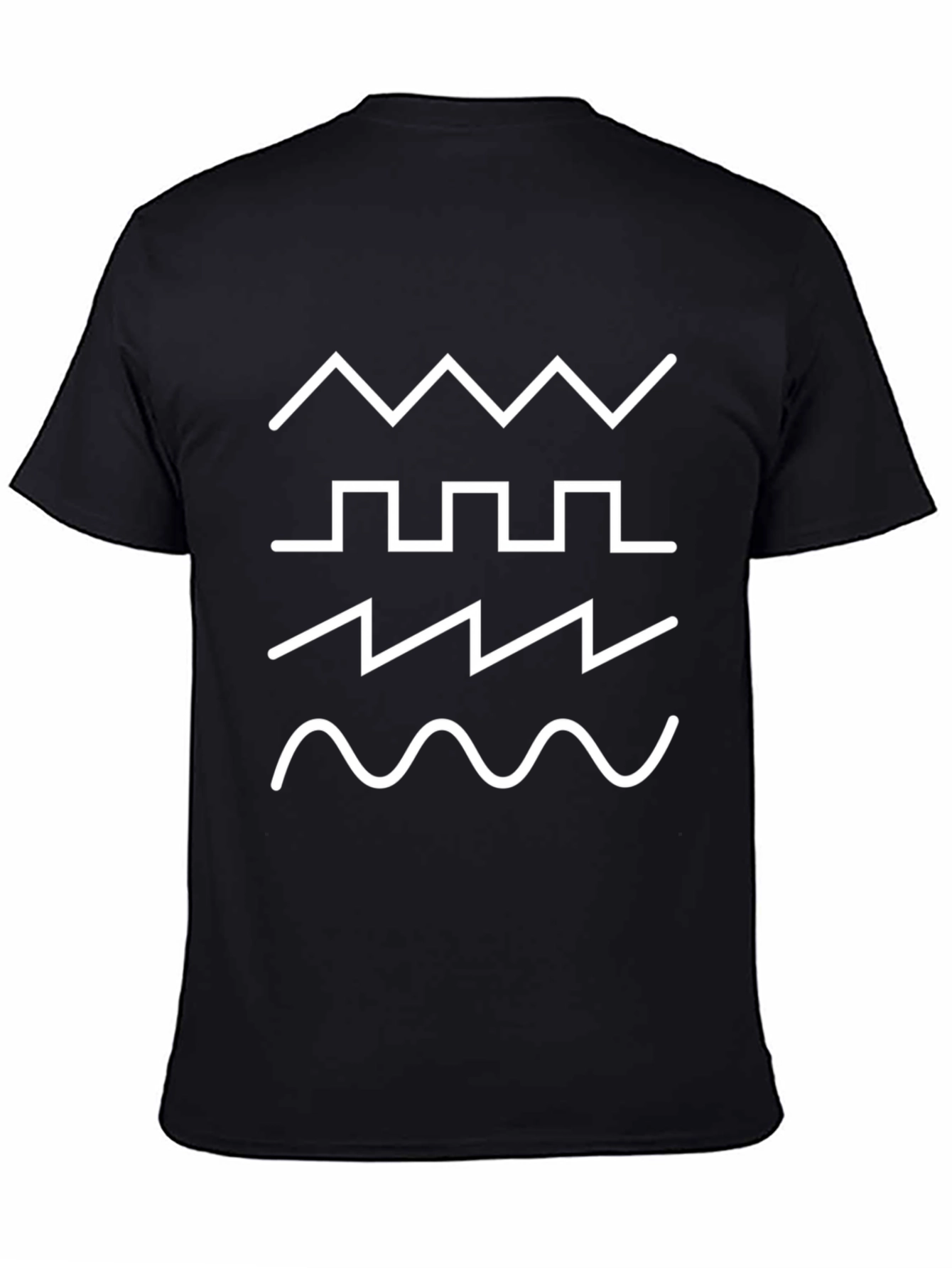 Synth Waveform Graphic T-Shirt - Black Cotton Tee