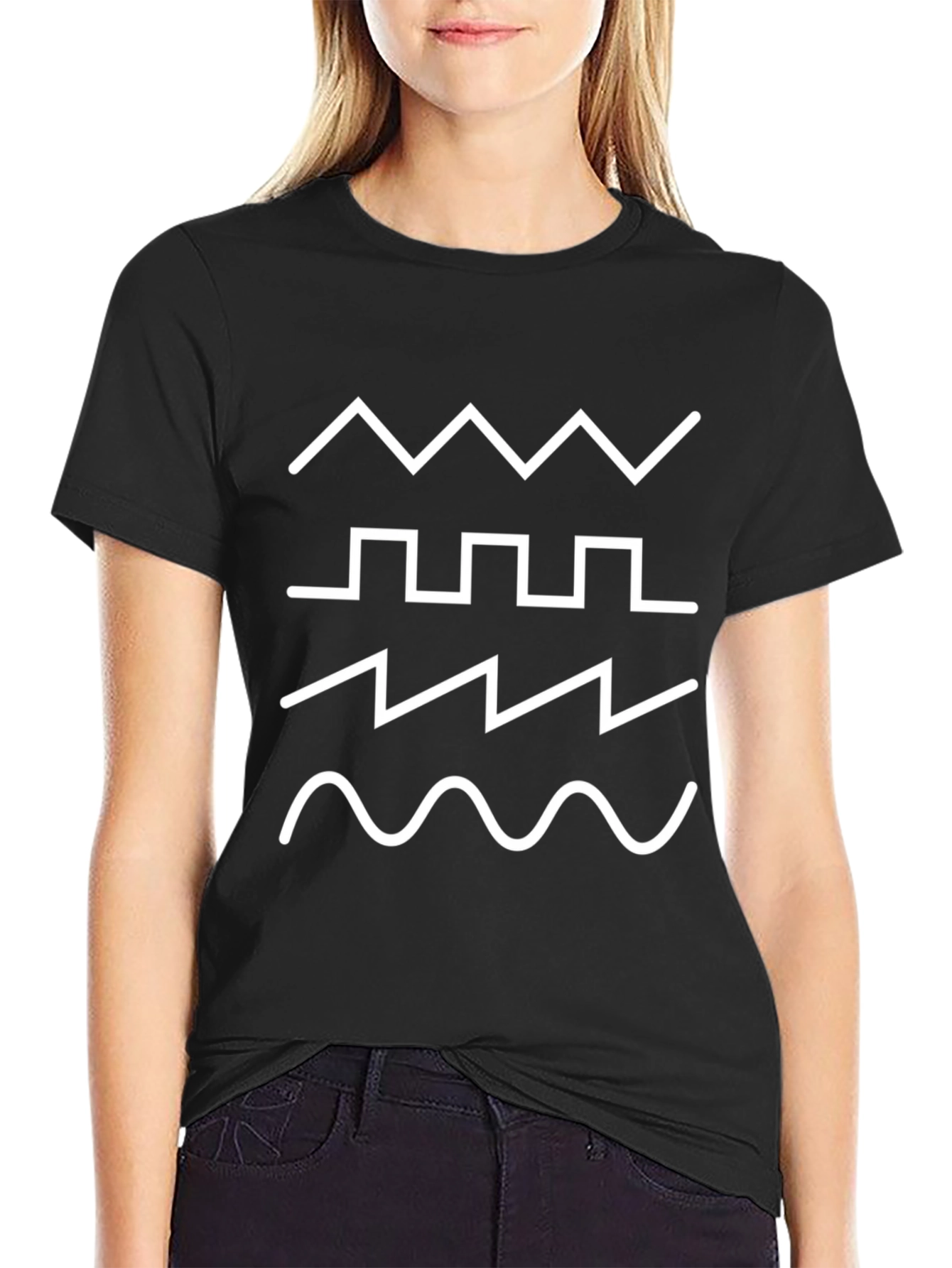 Synth Waveform Graphic T-Shirt - Black Cotton Tee