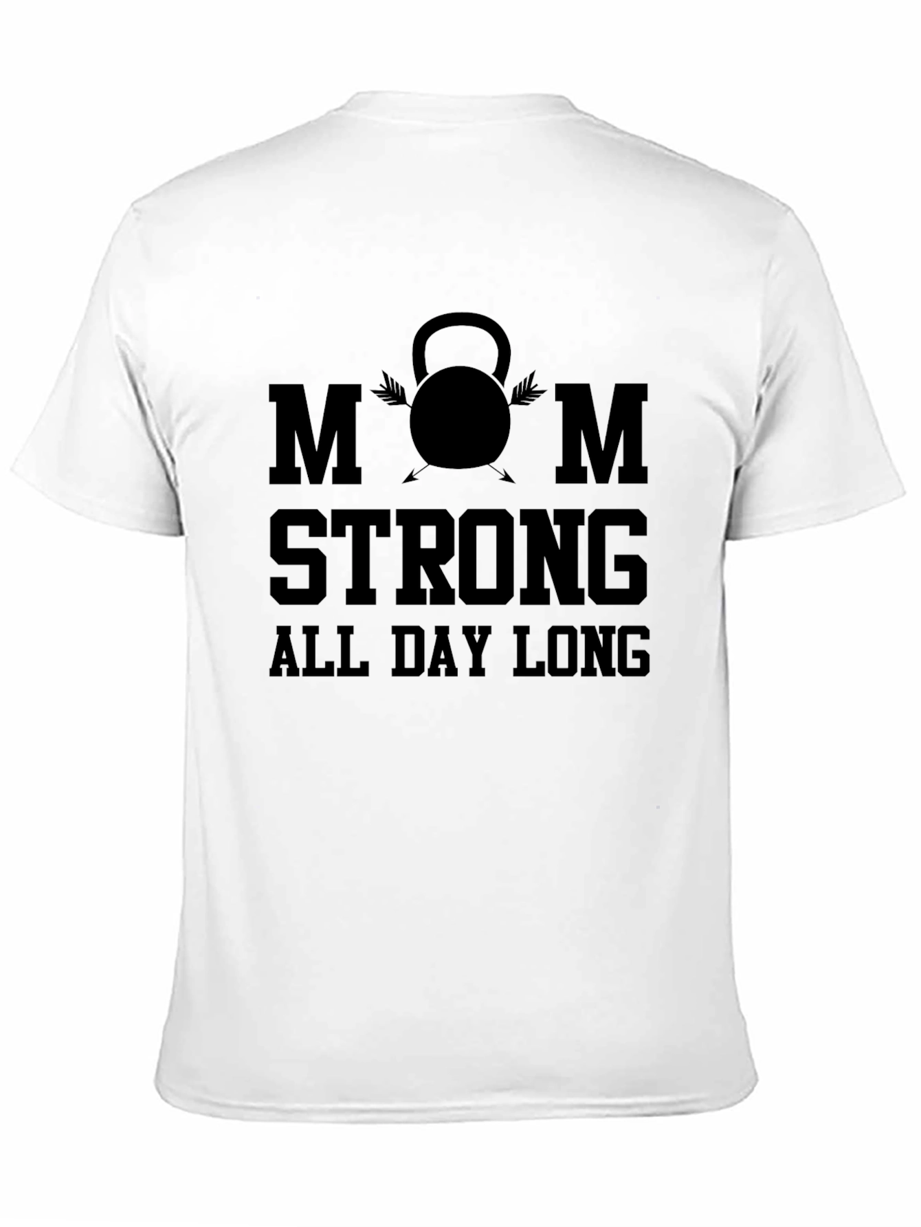 Mom Strong All Day Long Black T-Shirt