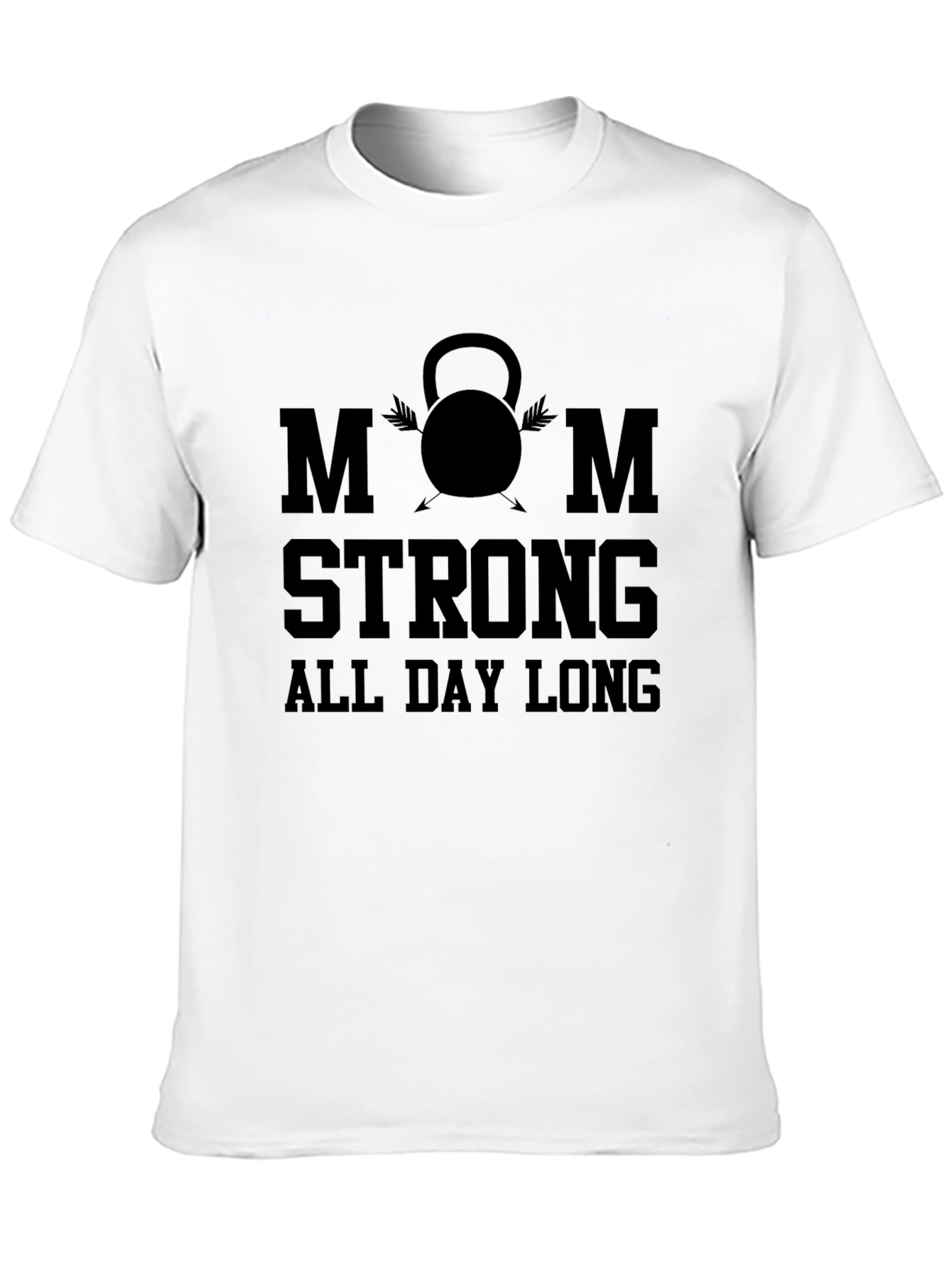 Mom Strong All Day Long Black T-Shirt