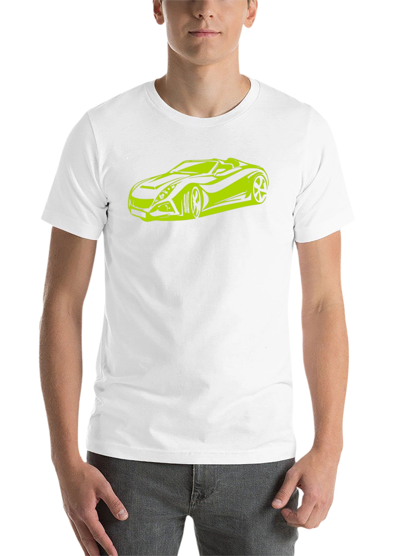 Sleek Car Graphic Tee - Black Cotton