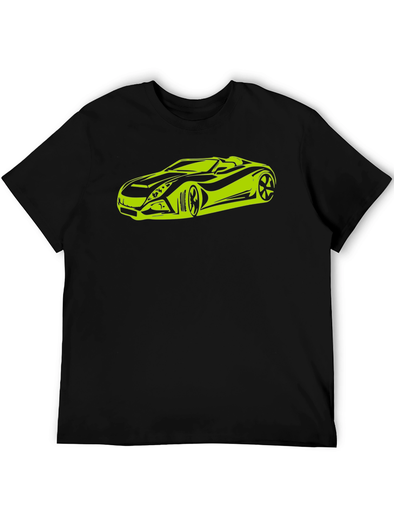 Sleek Car Graphic Tee - Black Cotton