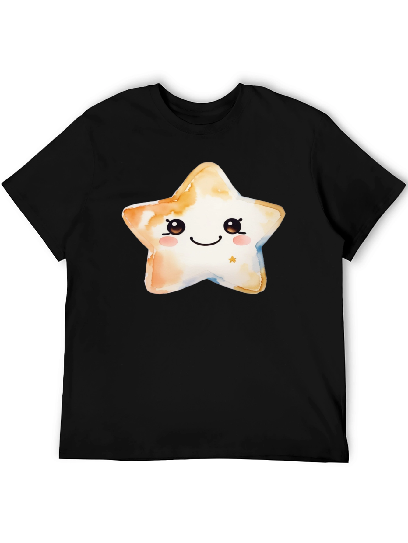 Cute Star Graphic T-Shirt - Black Cotton Tee