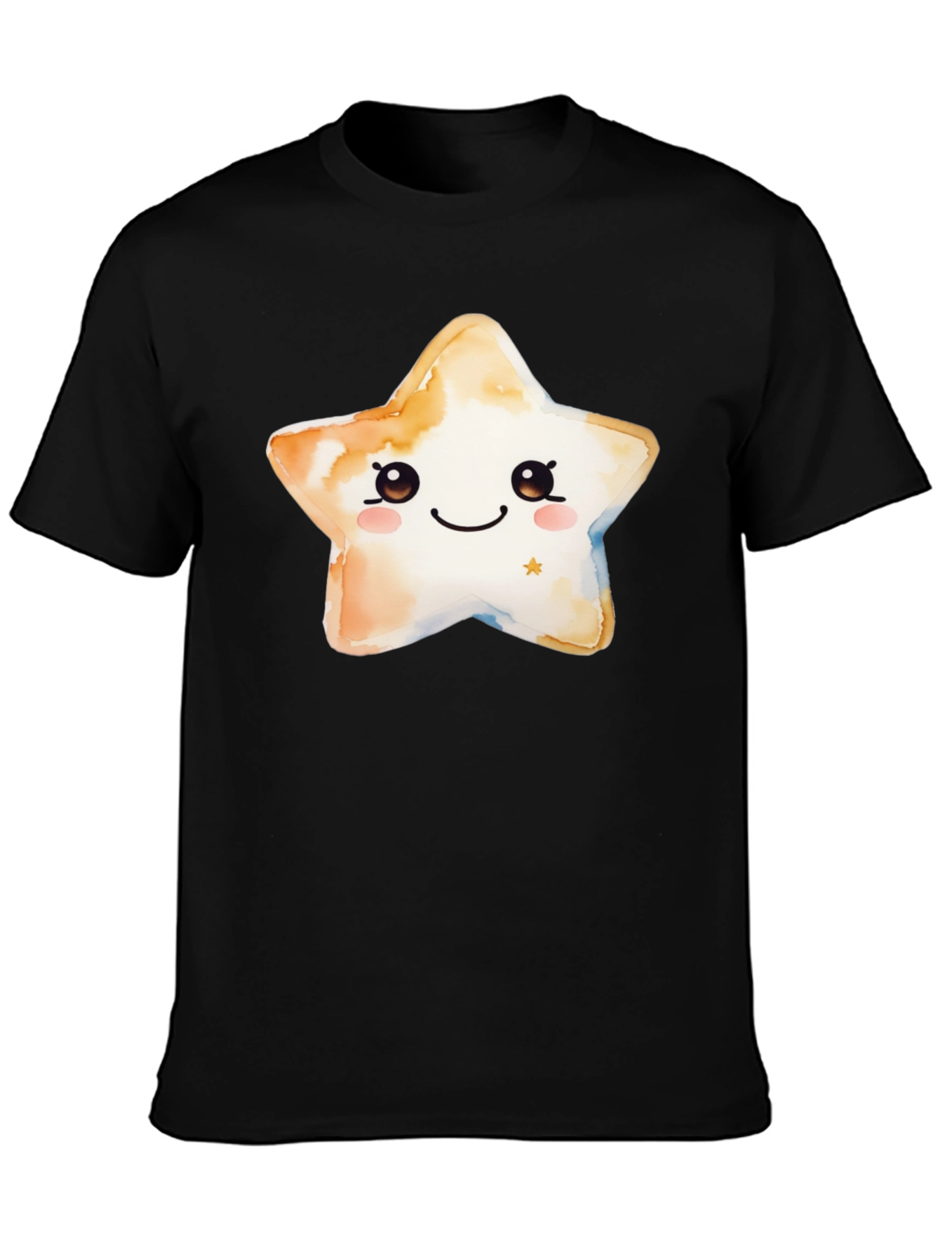 Cute Star Graphic T-Shirt - Black Cotton Tee