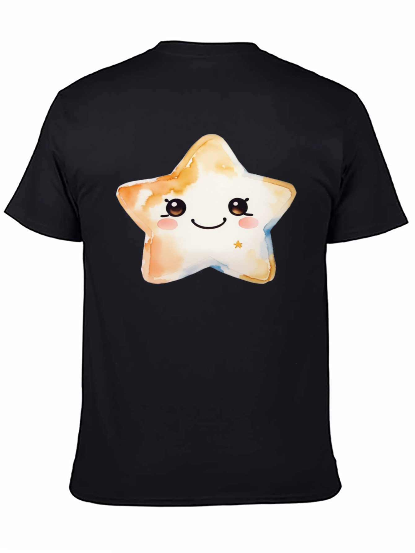 Cute Star Graphic T-Shirt - Black Cotton Tee