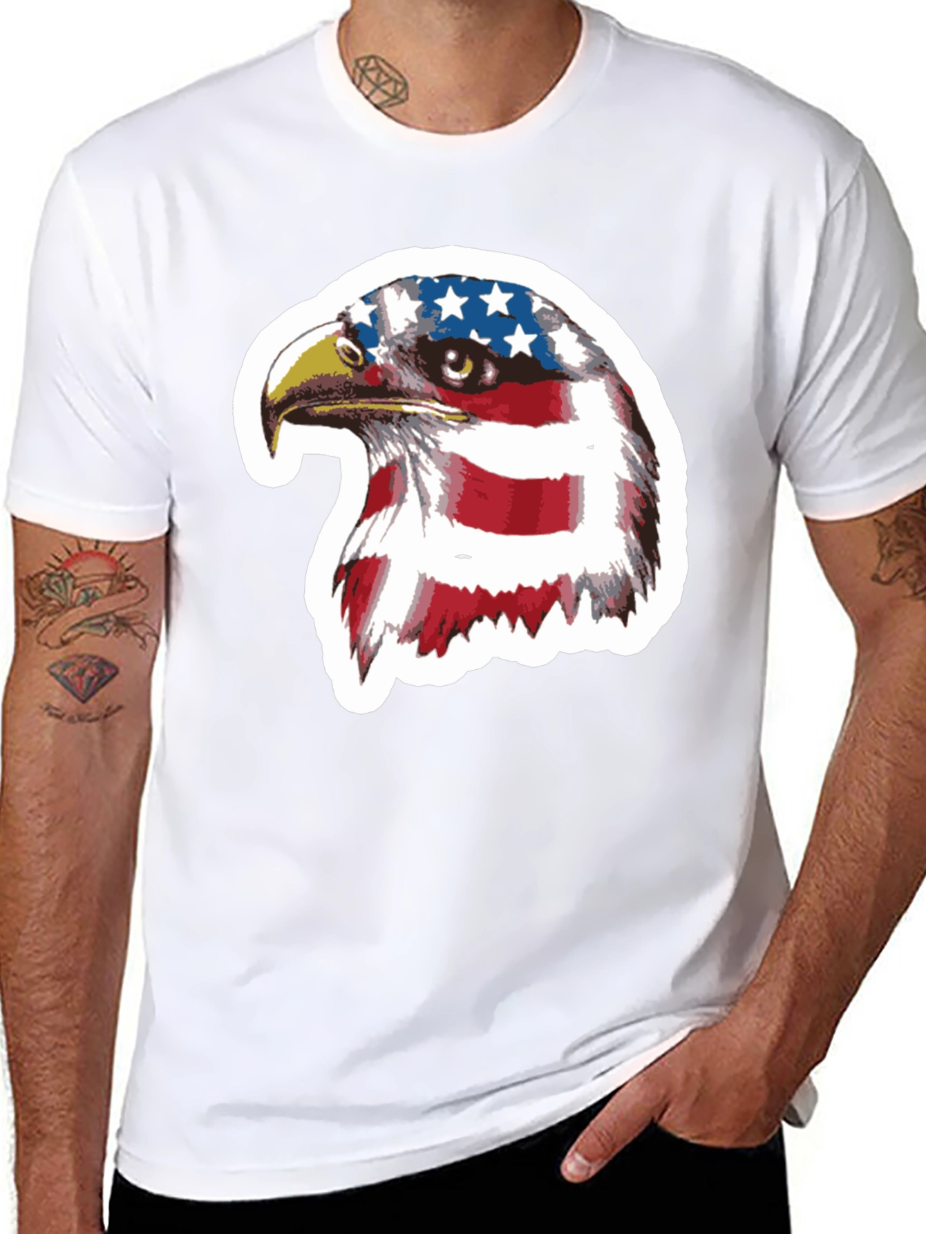 Patriotic Eagle Graphic Tee - USA Pride Shirt