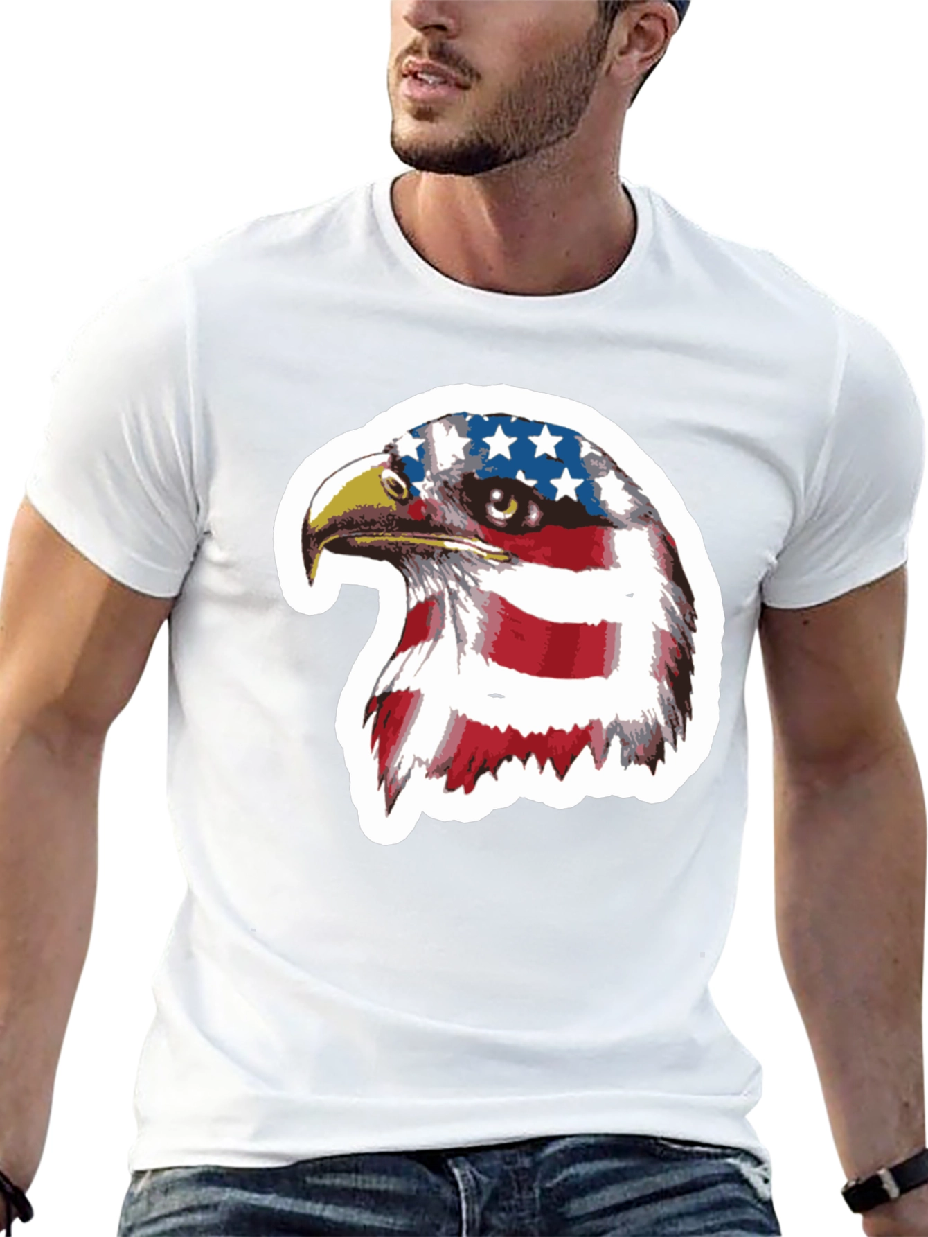 Patriotic Eagle Graphic Tee - USA Pride Shirt