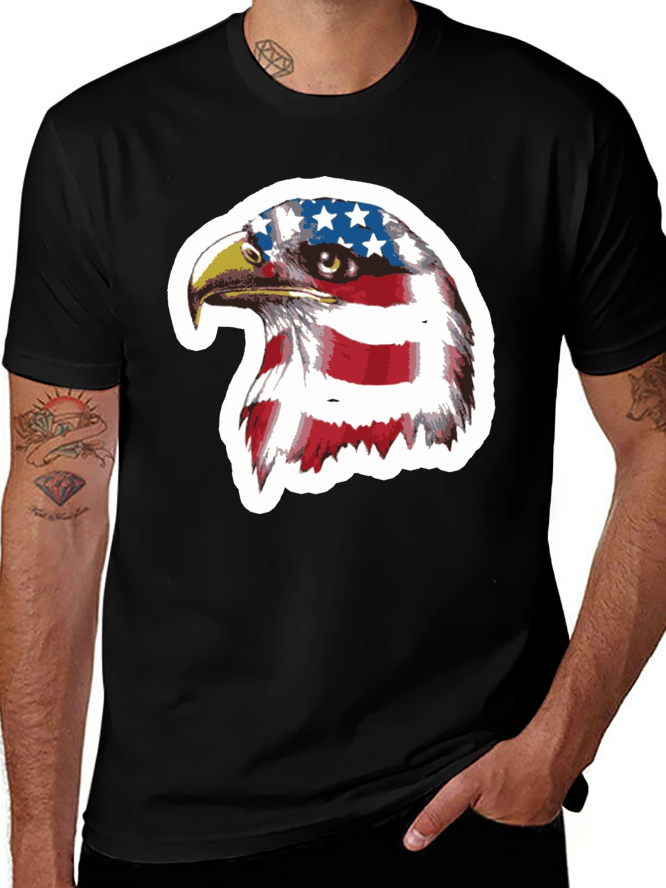 Patriotic Eagle Graphic Tee - USA Pride Shirt